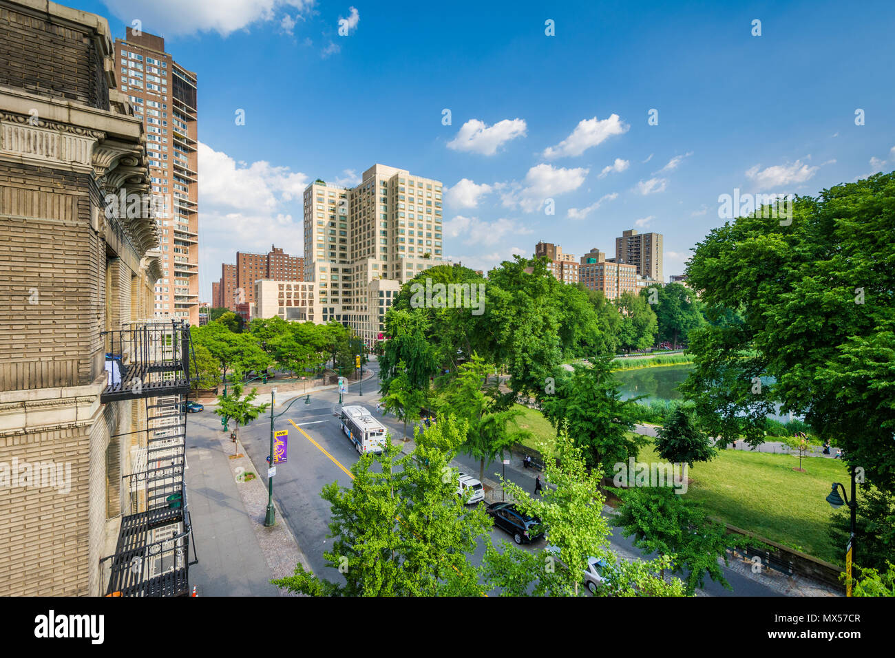 Central Park Street View View Of 110Th Street And Central Park In Harlem, Manhattan, New York City  Stock Photo - Alamy