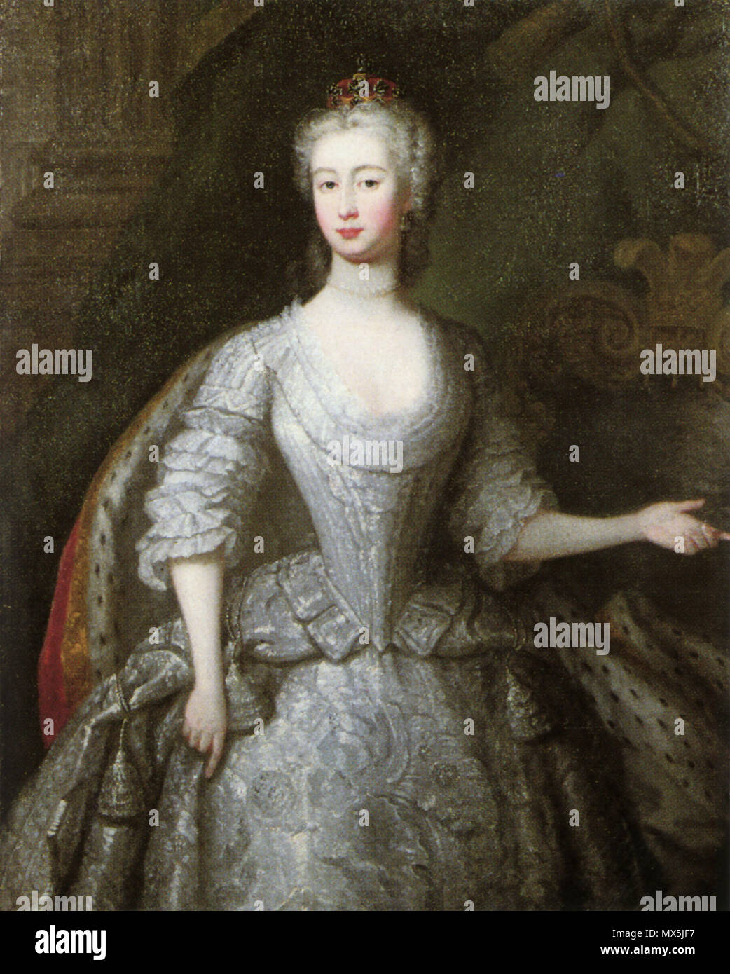 . Augusta of Saxe-Gotha, Princess of Wales .      This PNG image has a thumbnail version at File: Augusta, Princess of Wales by Charles Philips.jpg. Generally, the thumbnail version should be used when displaying the file from Commons, in order to reduce the file size of thumbnail images. Any edits to the image should be based on this PNG version in order to prevent generational loss, and both versions should be updated. See here for more information. Deutsch | English | suomi | français | македонски | മലയാളം | português | русский | +/−  Augusta of Saxe-Gotha, Princess of Wales by Charles Phil Stock Photo