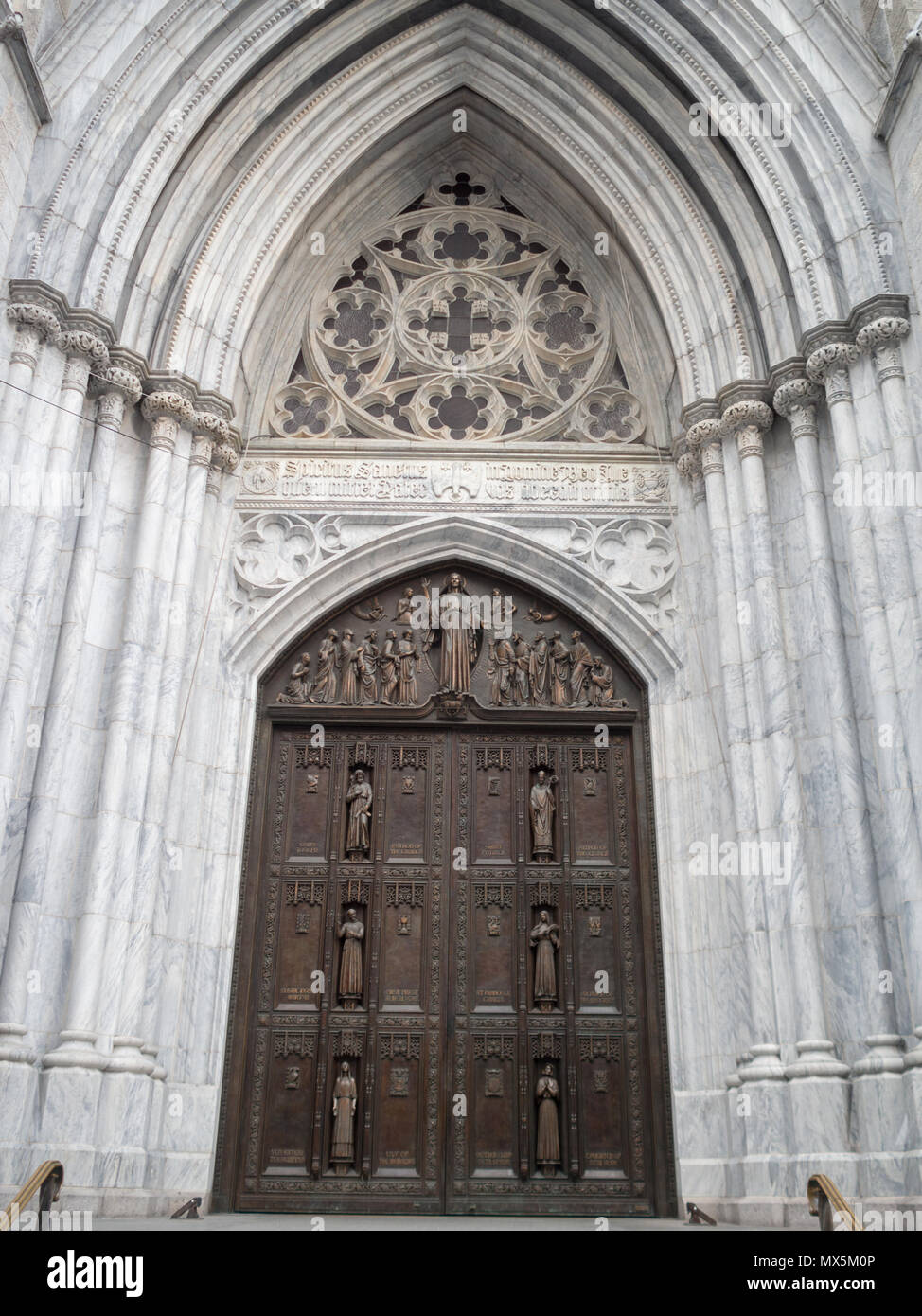 Doorway of St. Patricks Cathedral, New York Stock Photo