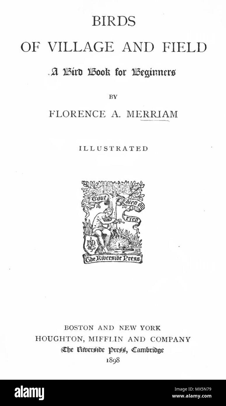 . Page from Birds of Village and Field . 1898. Florence Merriam Bailey 85 BirdsVillageField Stock Photo