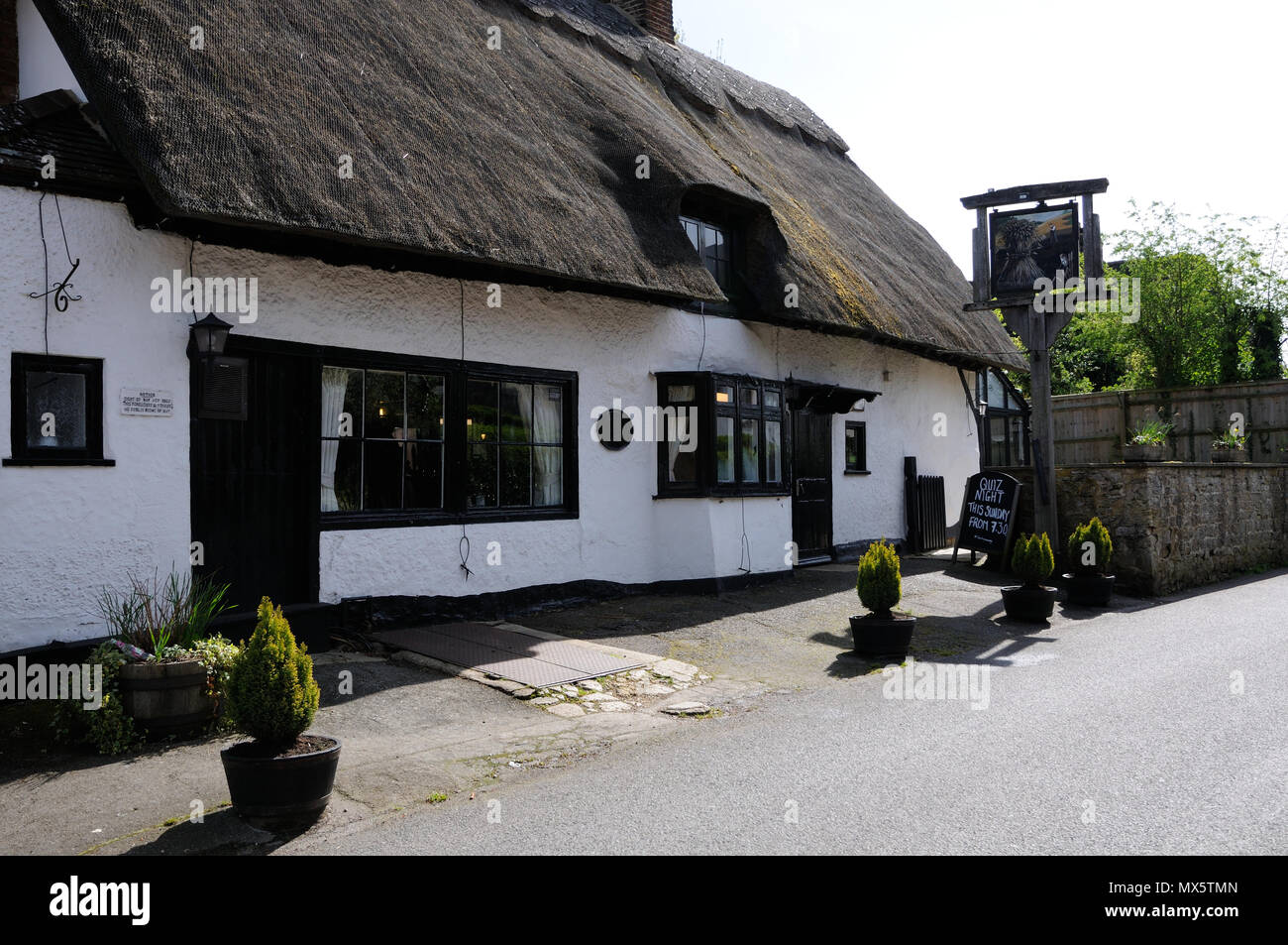 The Wheatsheaf, Maids Moreton, Buckinghamshire  was built in 1680 on the instructions of the Duke of Buckingham who felt the existing inn at the time  Stock Photo