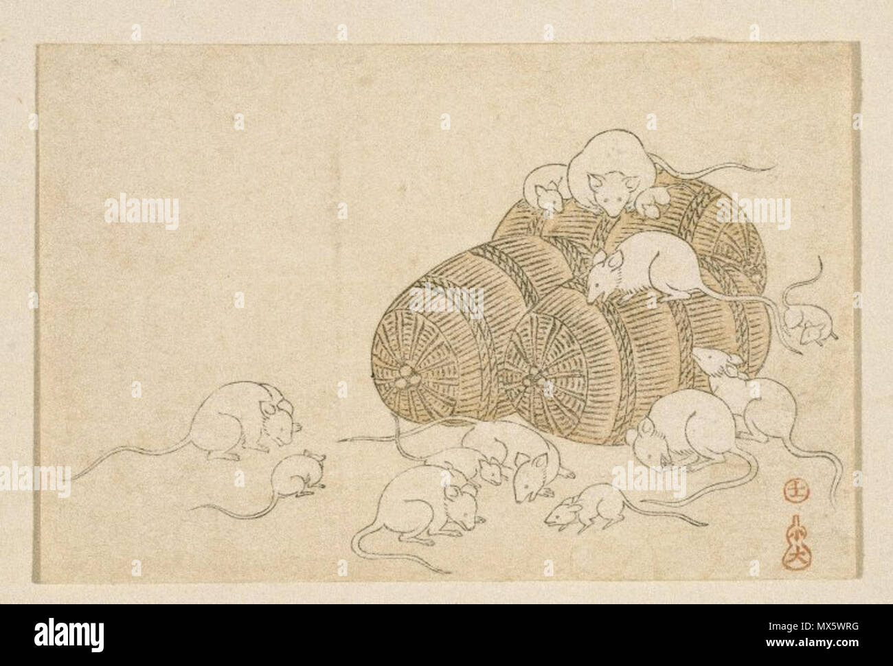 . Egoyomi (Rats and Rice Bales) . 18th century 100 Brooklyn Museum - E ...