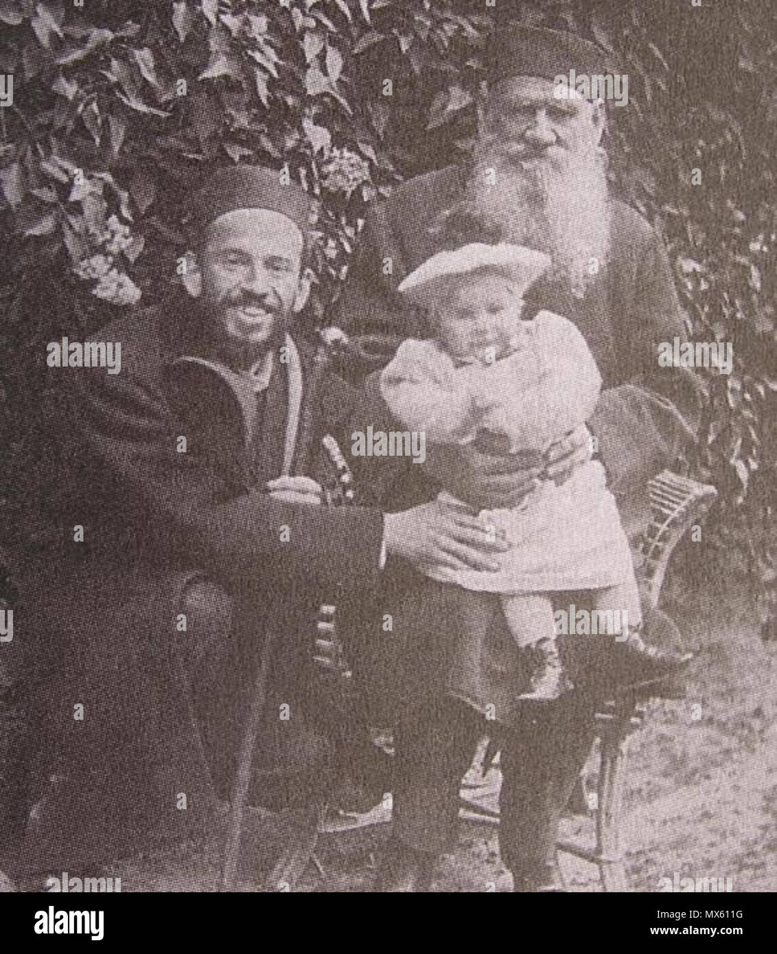 . English Lev Lvovich Tolstoy with his father and his son Pala . circa 1900. Unknown 370 Lev
