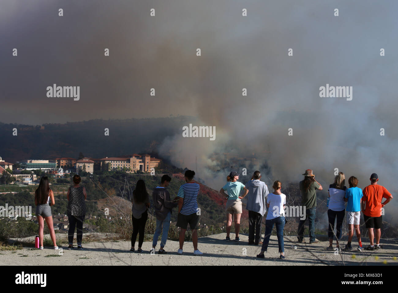 Jun 2, 2018 Aliso Viejo, California, U.S. Residents watch a brush