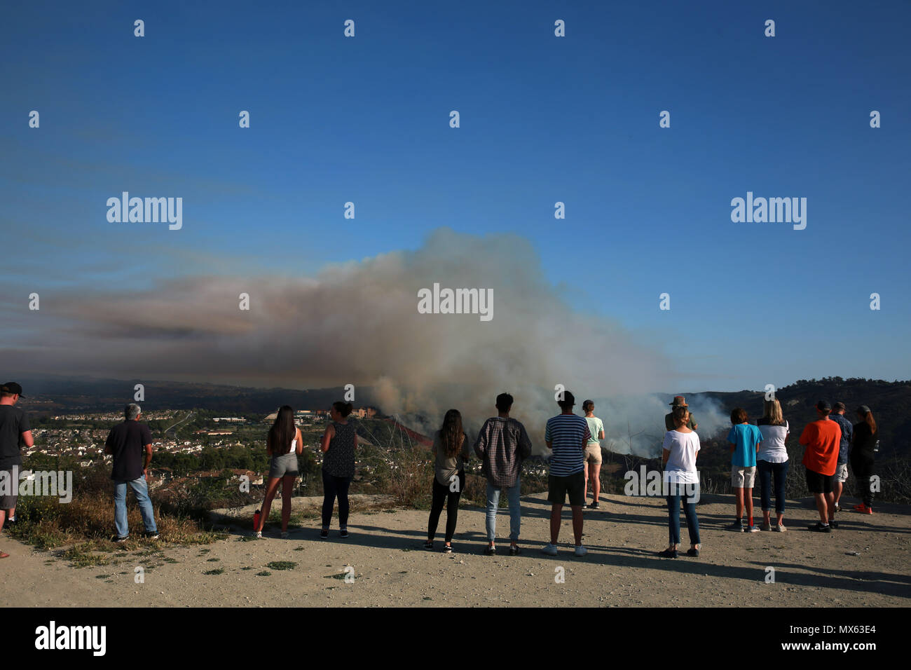Jun 2, 2018 Aliso Viejo, California, U.S. Residents watch a brush