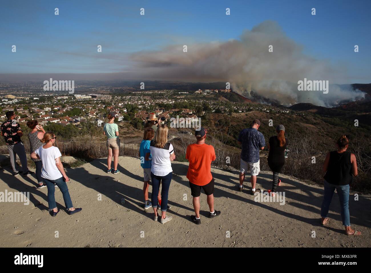 Jun 2, 2018 Aliso Viejo, California, U.S. Residents watch a brush