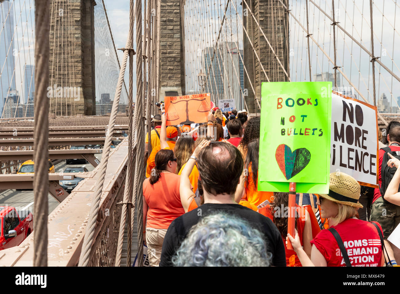 New York, USA - June 2, 2018: New Yorkers march during Youth Over Guns March across the Brooklyn Bridge Credit: lev radin/Alamy Live News Stock Photo