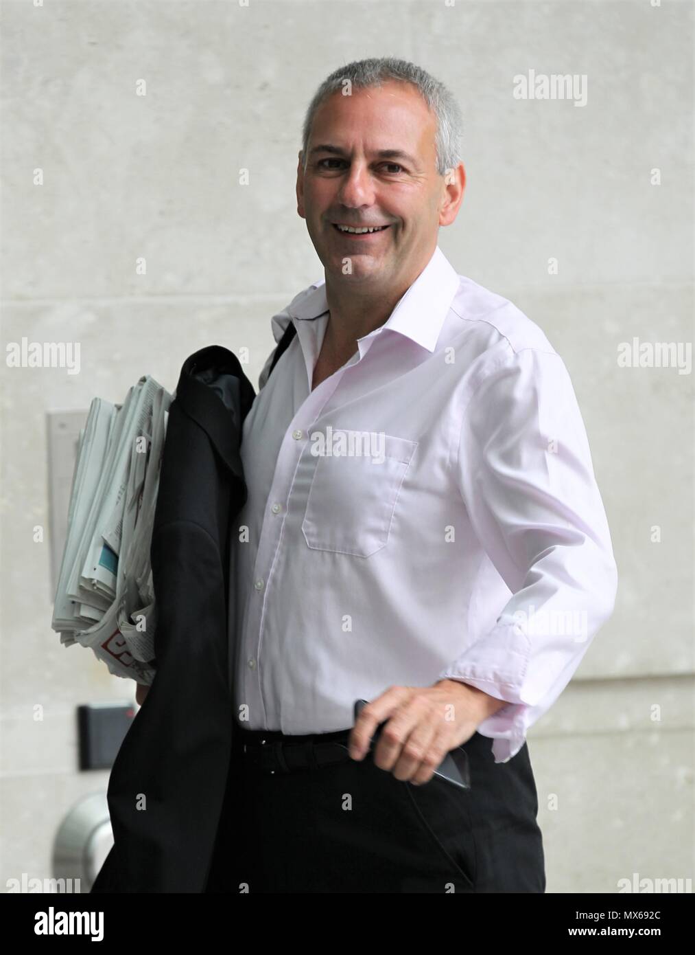 London, UK, 3rd June, 2018. Kevin Maguire, Associate Editor of The Daily Mirror seen at the BBC Studios in London Credit: WFPA/Alamy Live News Stock Photo