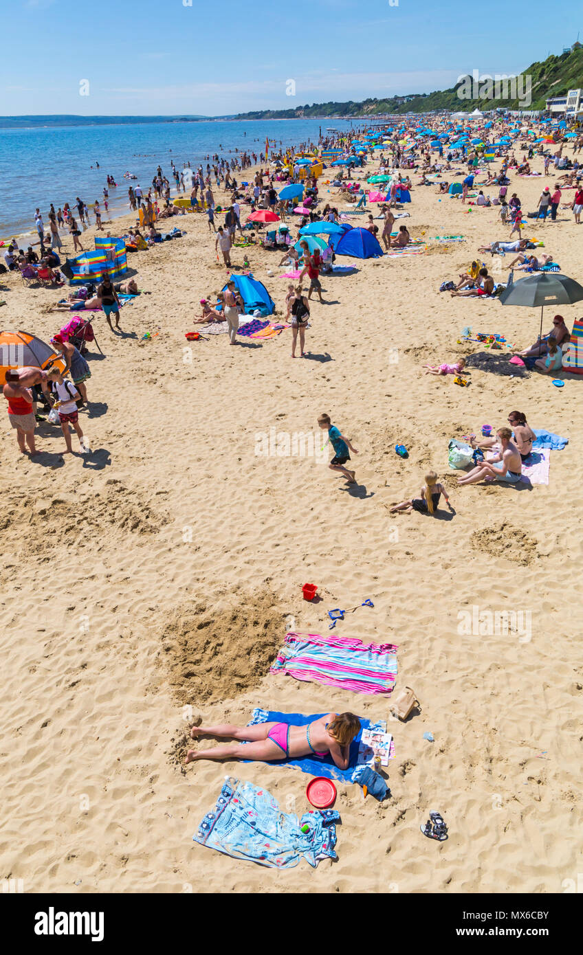 Bournemouth, Dorset, UK. 8rd June 8. UK weather: beaches are Bournemouth, Dorset, UK. 8rd June 8. UK weather: beaches are