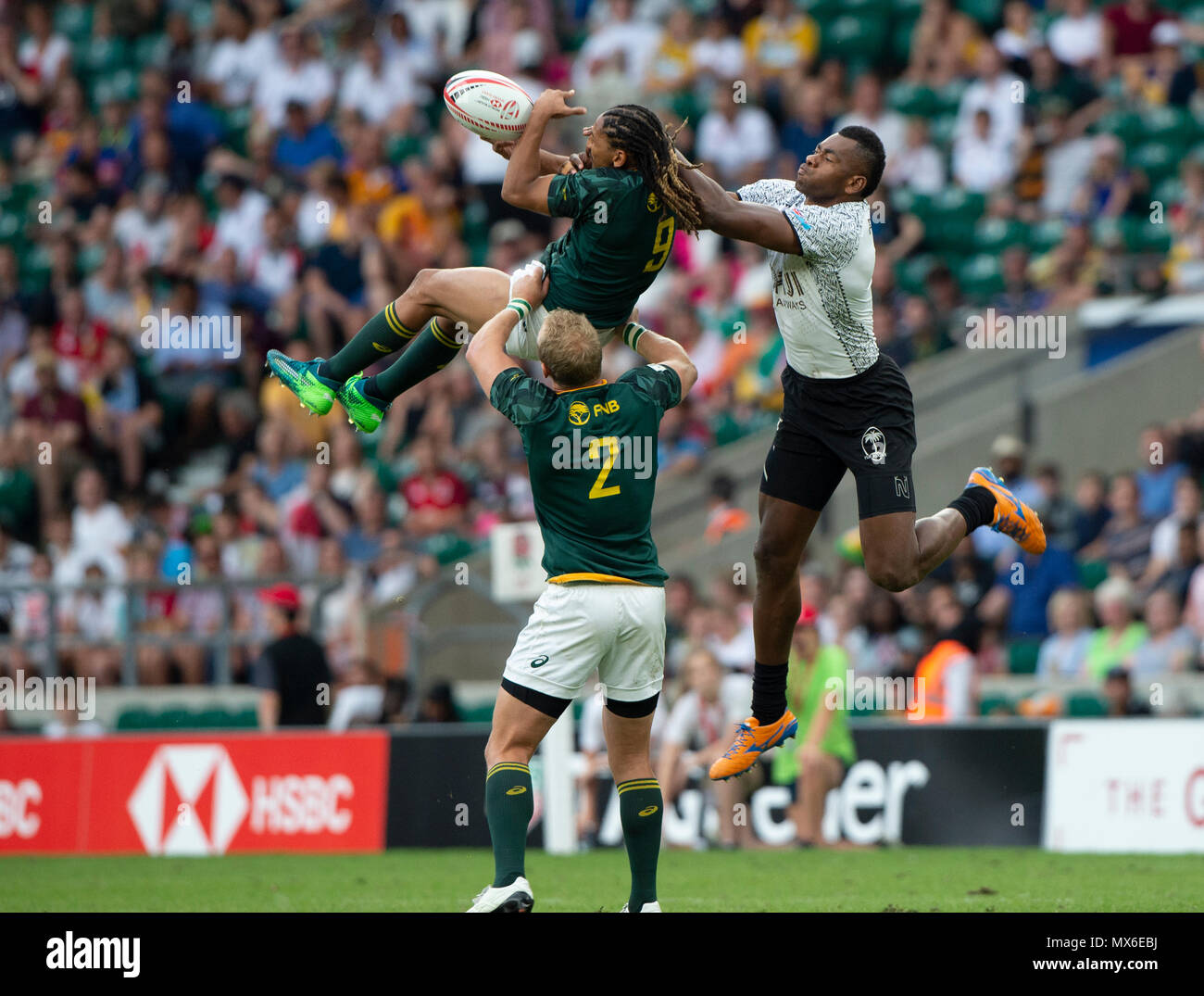 Twickenham, United Kingdom, 3rd June 2018, HSBC London Sevens Series, Game 45. Cup Final. Fiji
