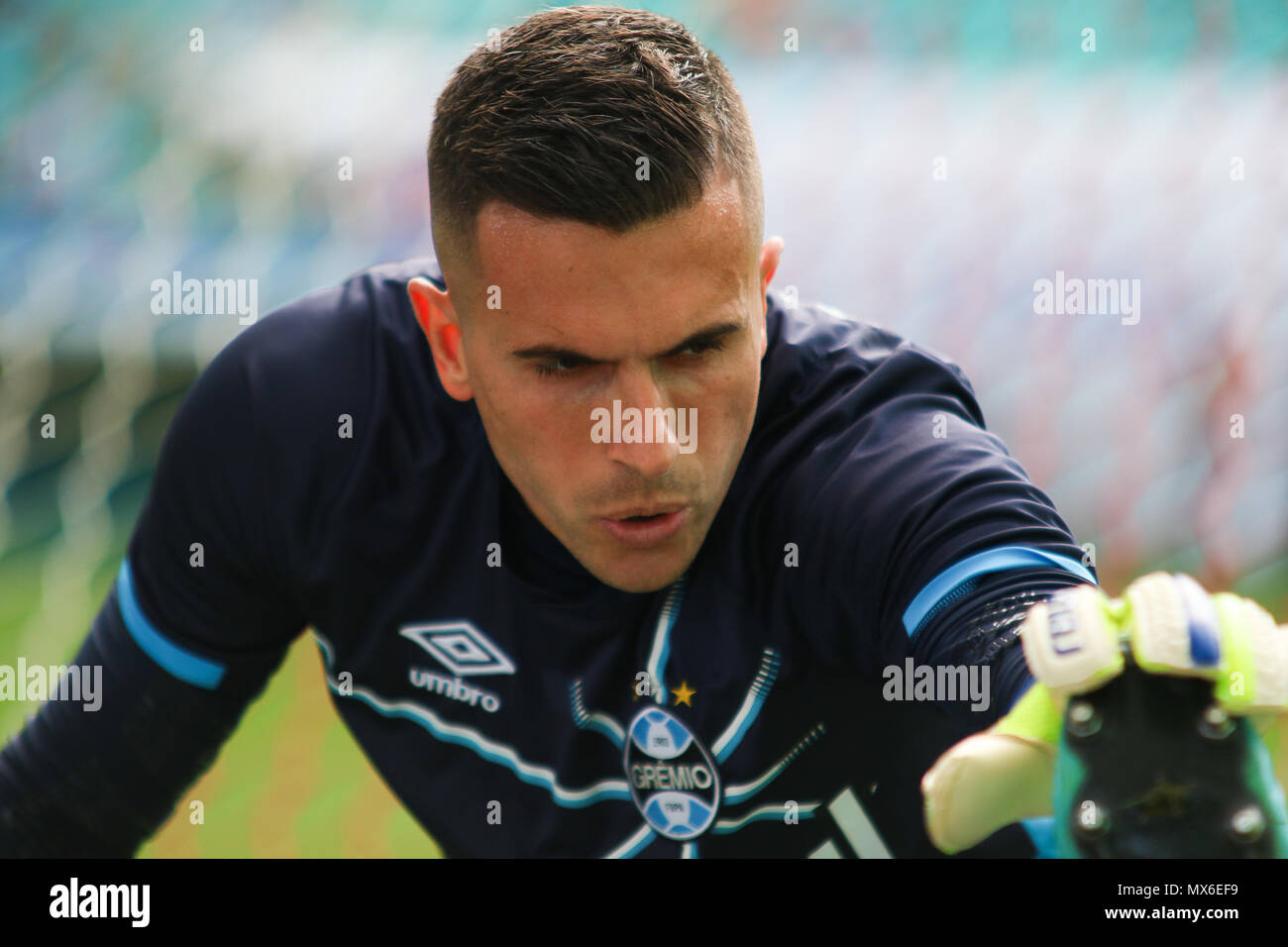 Salvador, Brazil. 03rd June, 2018. Marcelo Grohe goalkeeper of Grêmio during the game between Bahia and Grêmio, held on Sunday (03) in a game valid for the 9th round of the Brazilian Championship. At the Fonte Nova Arena in Salvador, BA. Credit: Tiago Caldas/FotoArena/Alamy Live News Stock Photo