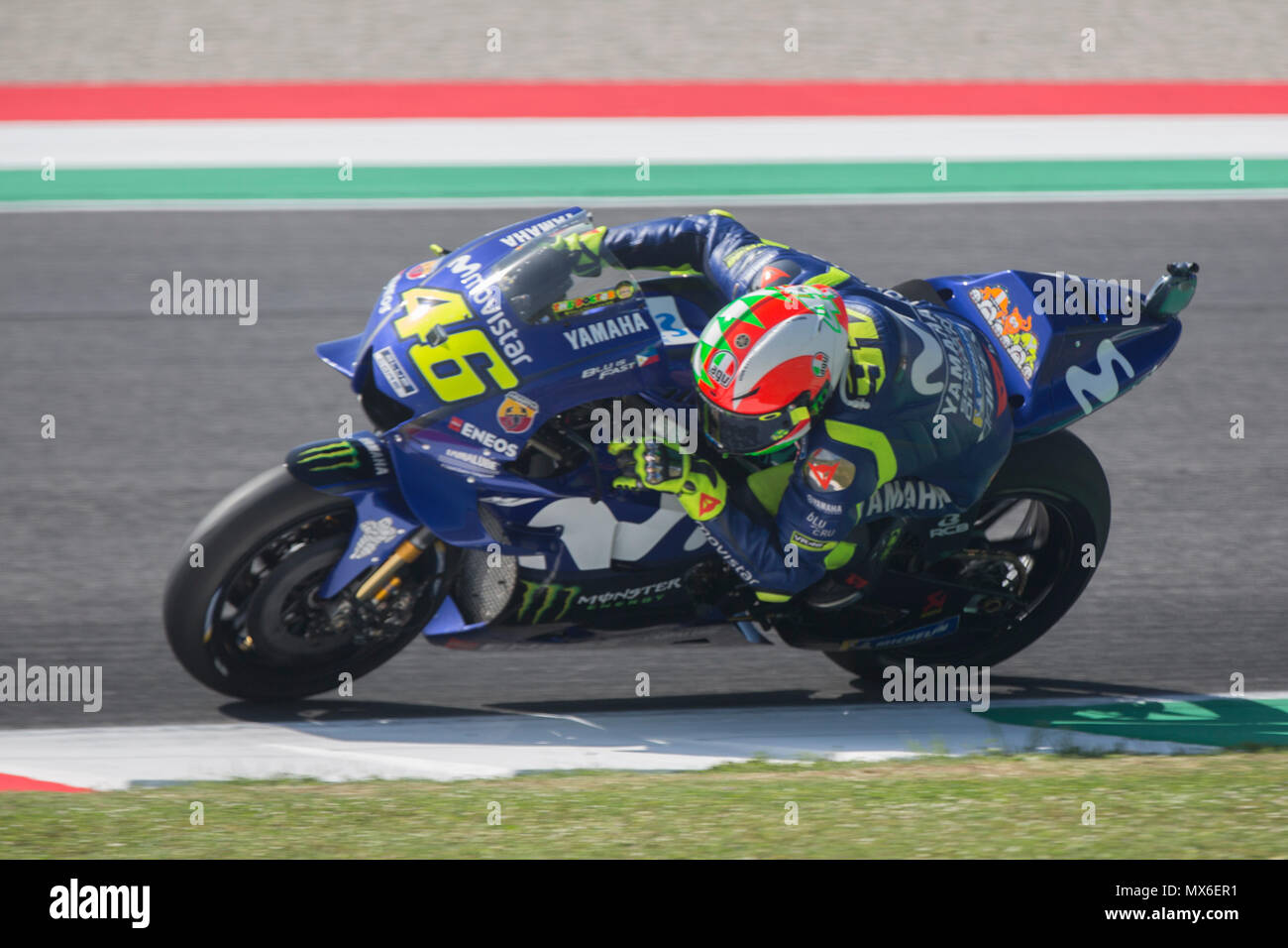 Scarperia, Italy. 3rd Jun, 2018. 46Valentino ROSSIITAMovistar Yamaha MotoGPYamaha during Race MotoGP  at the Mugello International Cuircuit for the sixth round of MotoGP World Championship Gran Premio d'Italia Oakley on June 3, 2018 in Scarperia, Italy Credit: Fabio Averna/Alamy Live News Stock Photo