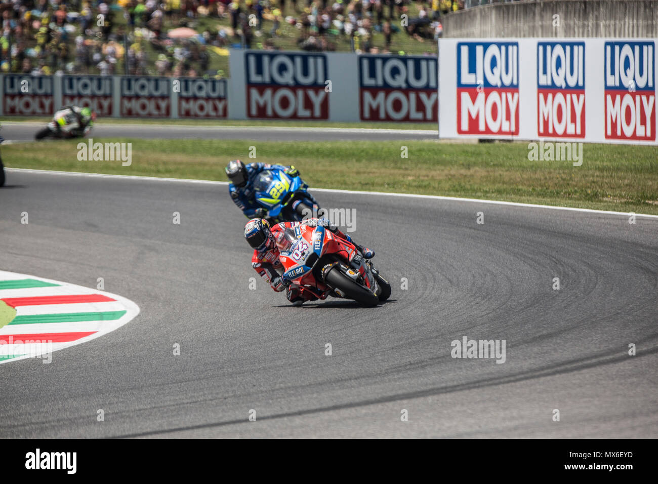 Scarperia, Italy. 3rd Jun, 2018. 04Andrea DOVIZIOSOITADucati TeamDucati during Race MotoGP  at the Mugello International Cuircuit for the sixth round of MotoGP World Championship Gran Premio d'Italia Oakley on June 3, 2018 in Scarperia, Italy Credit: Fabio Averna/Alamy Live News Stock Photo