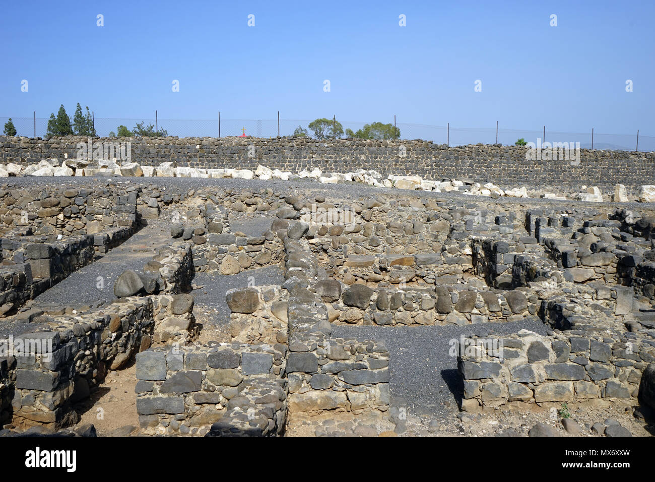 CAPERNAUM, ISRAEL - CIRCA MAY 2018 Ruins of ancient temple Stock Photo