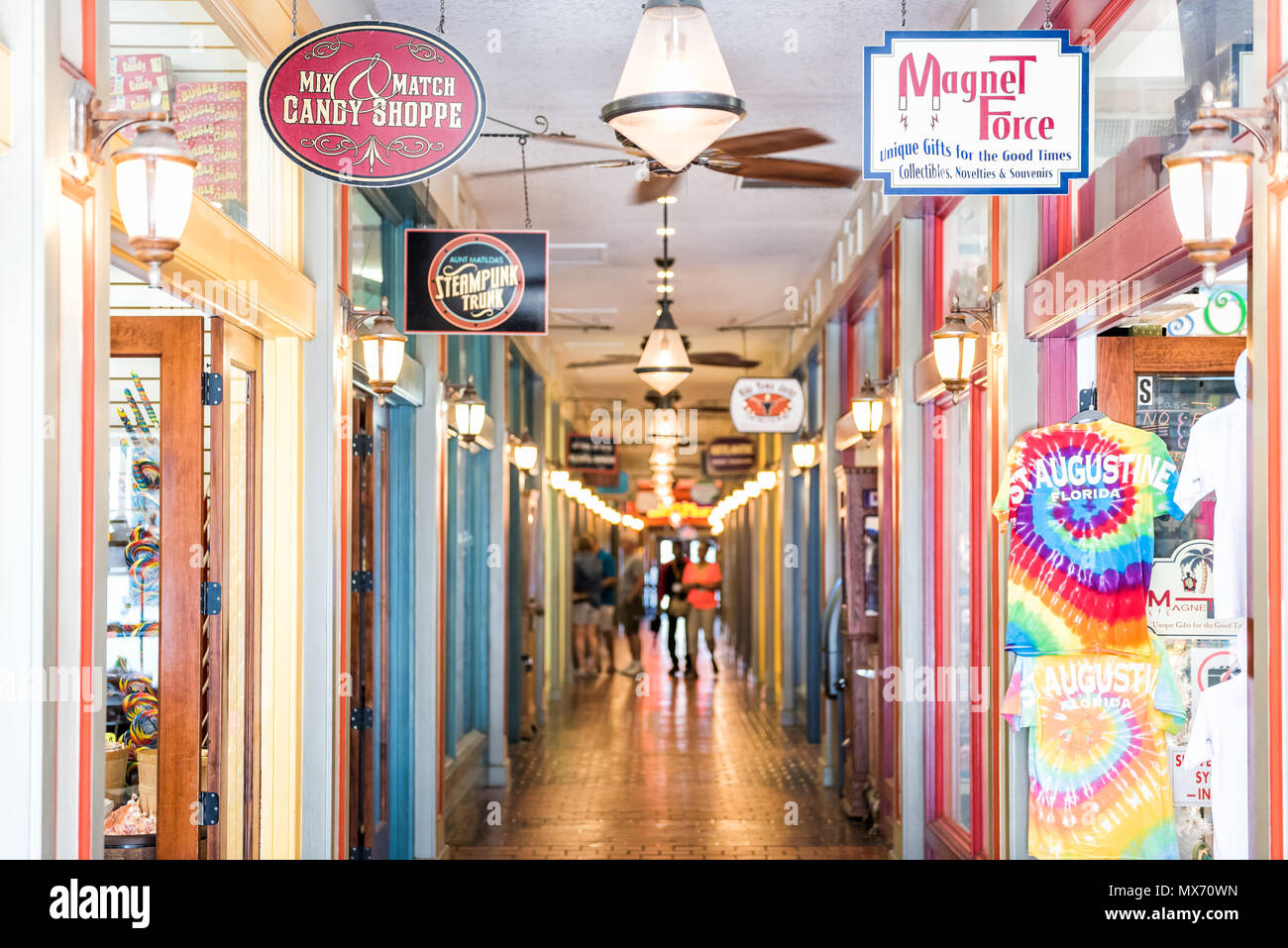 St. Augustine, USA May 10, 2018 Shops stores in downtown Florida