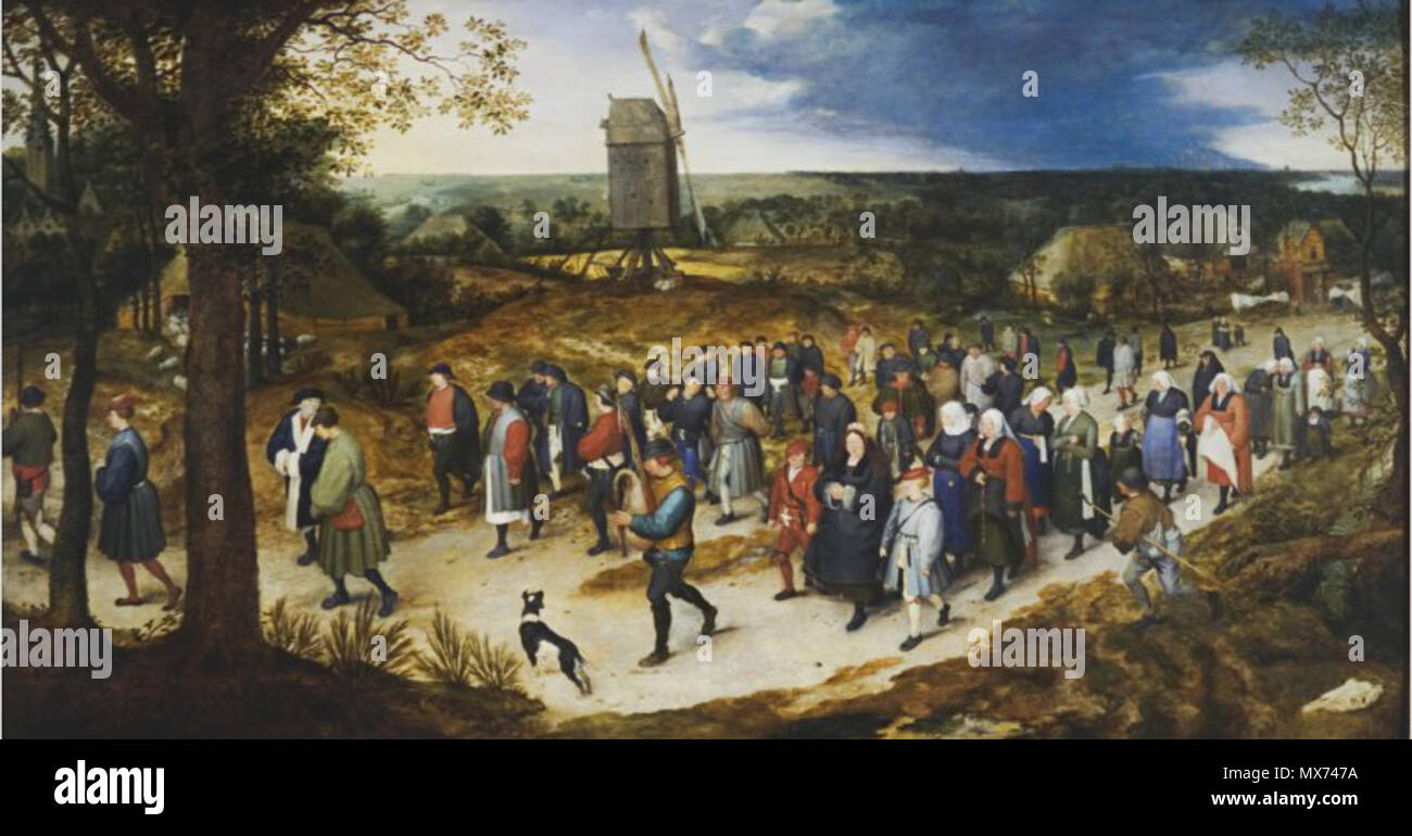 . Wedding procession . Bruegel, corteo nuziale . circa 1566. see filename or category 102 Bruegel, corteo nuziale Stock Photo