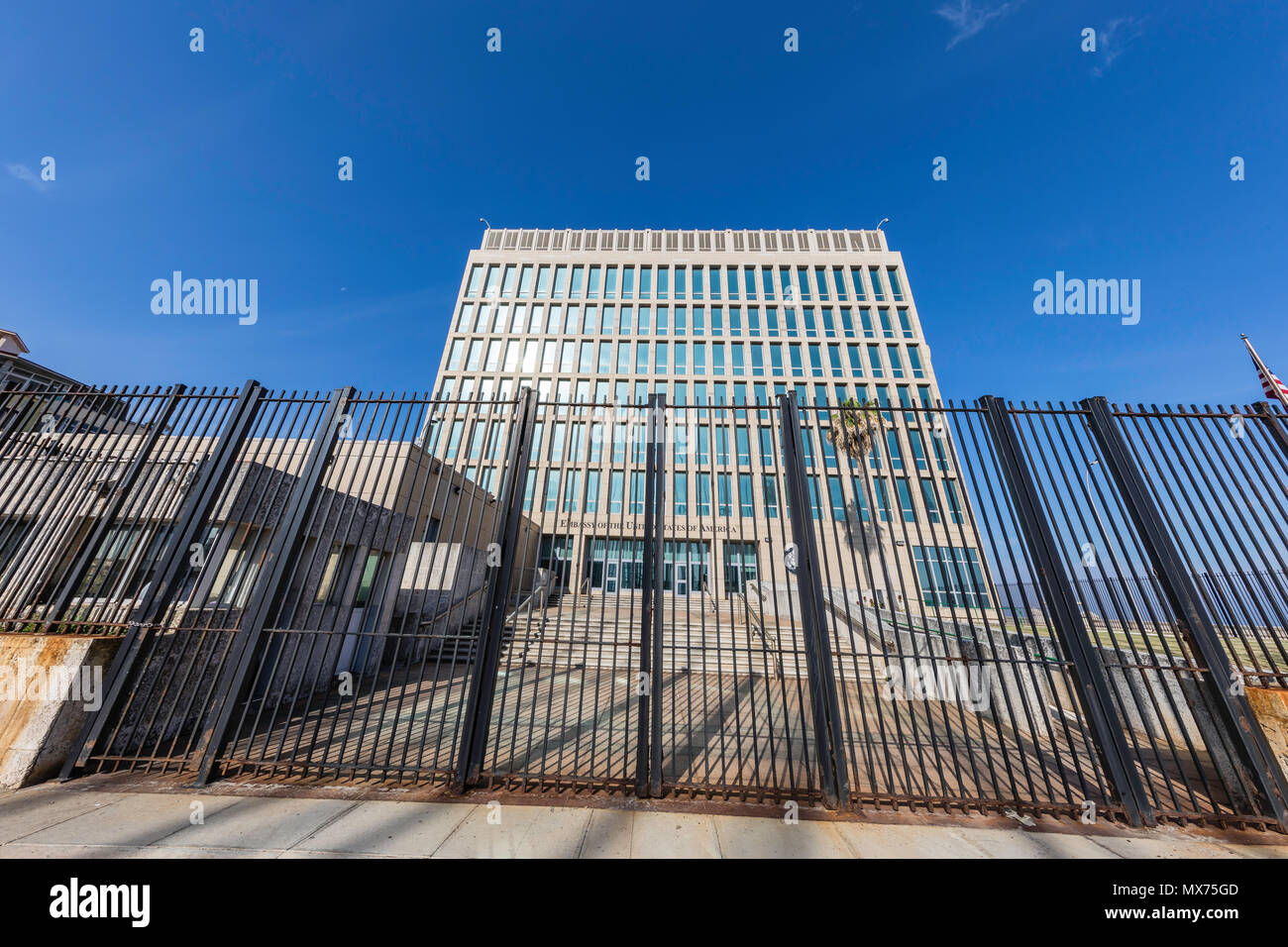 The Embassy of the United States of America, reinstated as of July 20, 2015 in Havana, Cuba Stock Photo