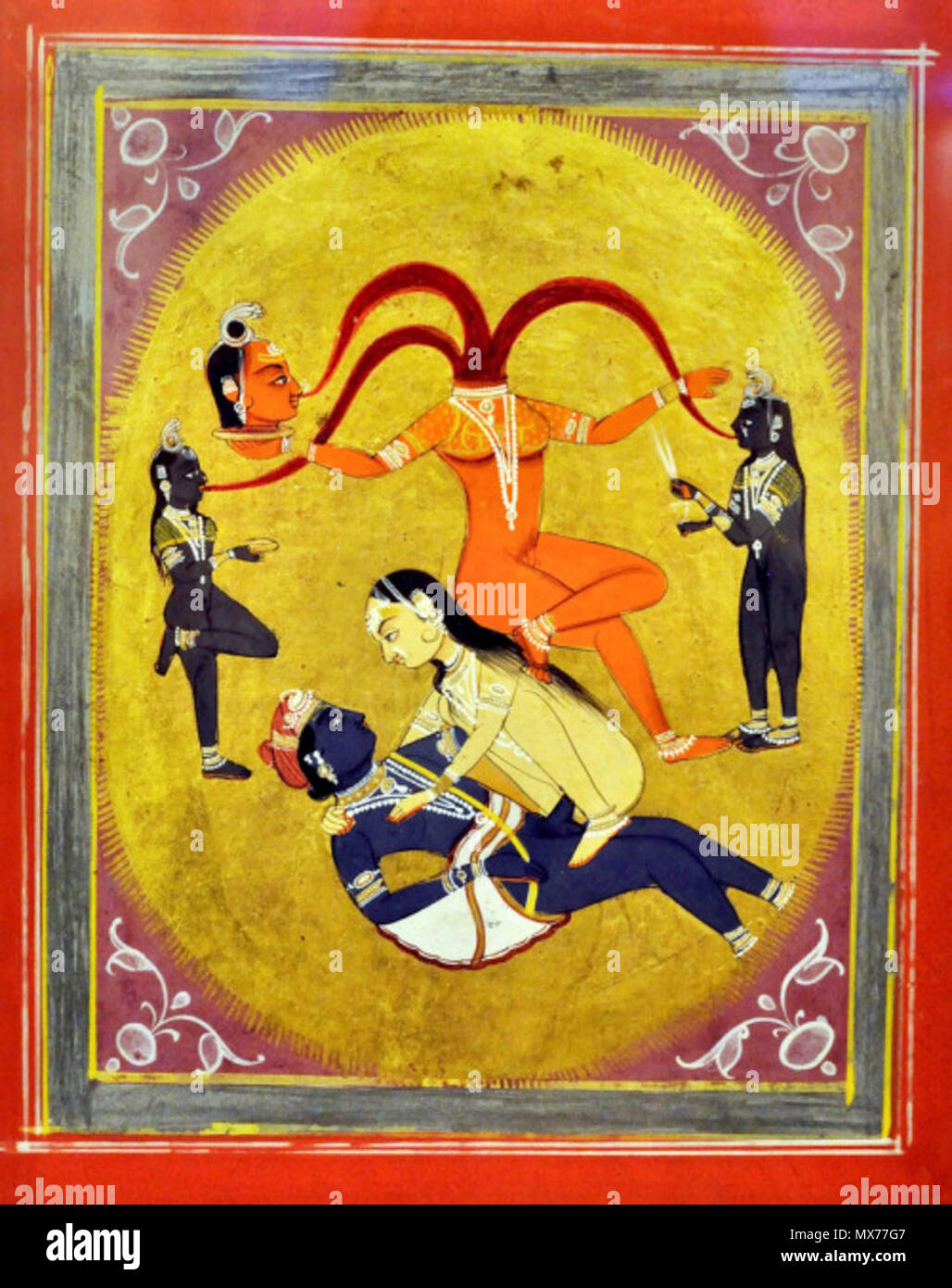 English: 'Chinnamasta, sixth painting in the series Das Mahavidya  Rajasthan, Jaipur, lathe 19th century' . late 19th century. Unknown 127  Chinnamasta Jaipur Stock Photo - Alamy