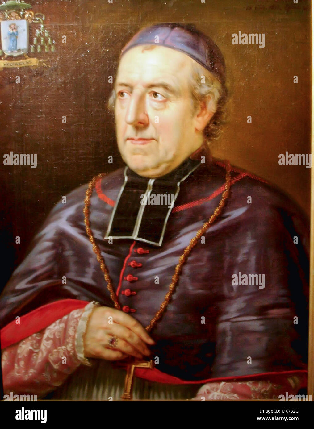 . Mgr. François-René Boussen, episcopus Brugensis; Canon. ad Honorem eccl. cath. Gandav 11 18de eeuw bischopsportret Stock Photo