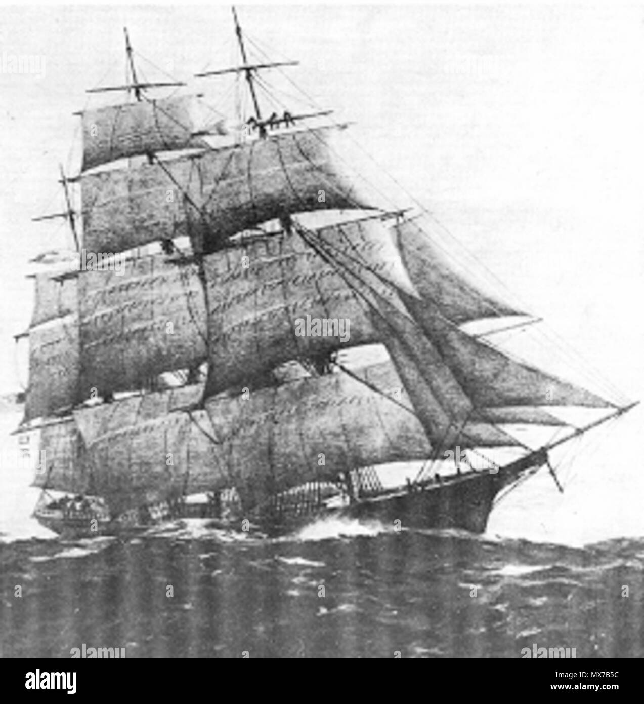 . Flying Cloud, clipper ship . 19th century. C.R. Patterson 212 Flying Cloud NPS Stock Photo