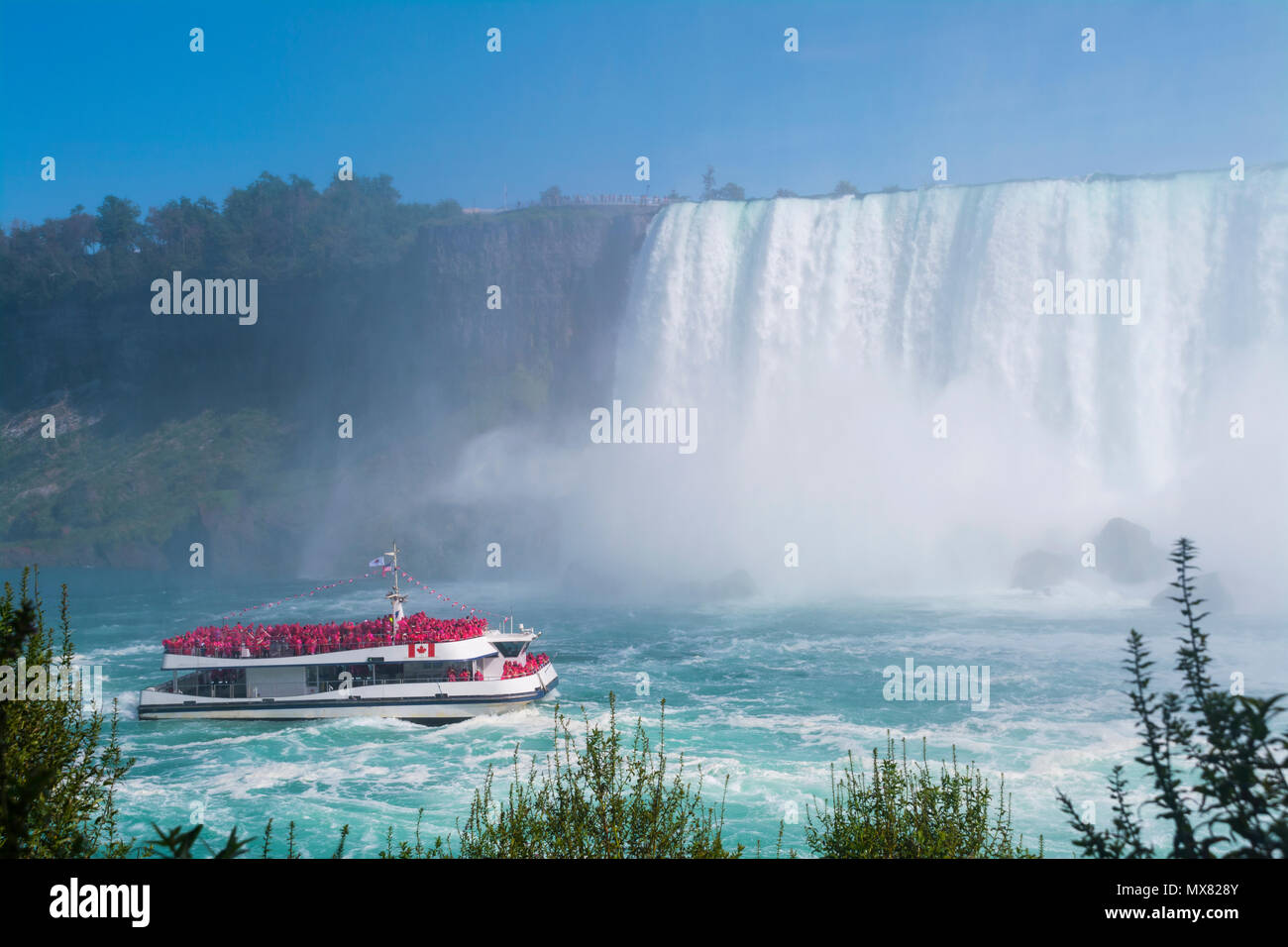 Tourist Boat Tour in Niagara Falls as Seen From The Canadian Side of ...
