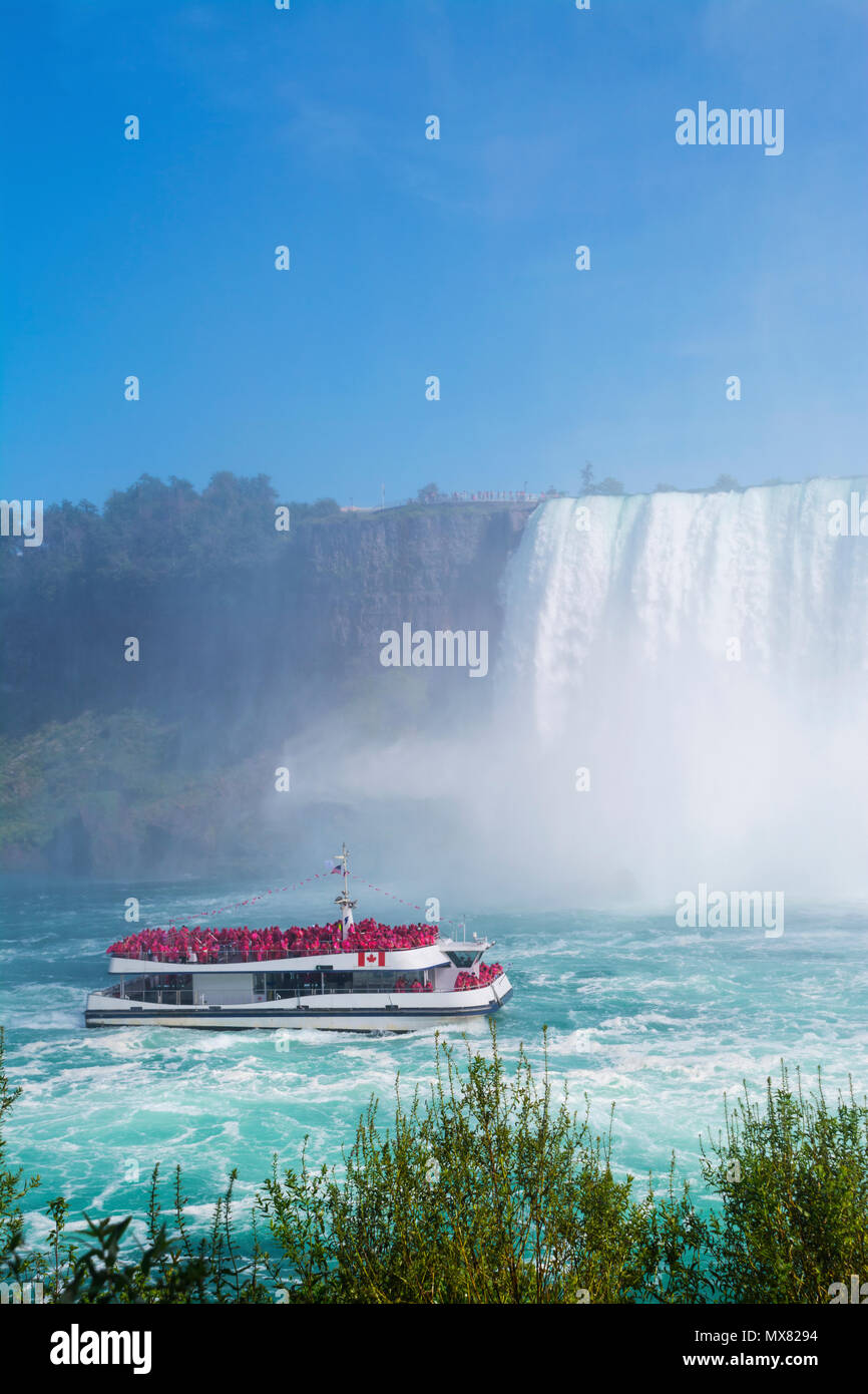 Tourist Boat Tour in Niagara Falls as Seen From The Canadian Side of ...