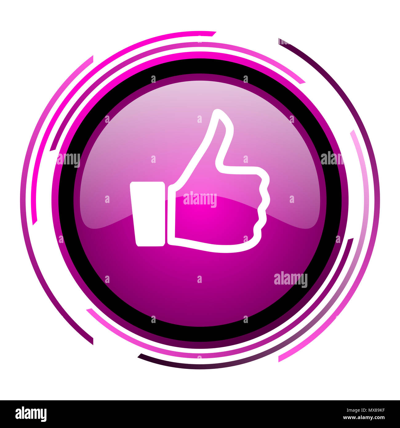 Like pink glossy web icon isolated on white background Stock Photo - Alamy