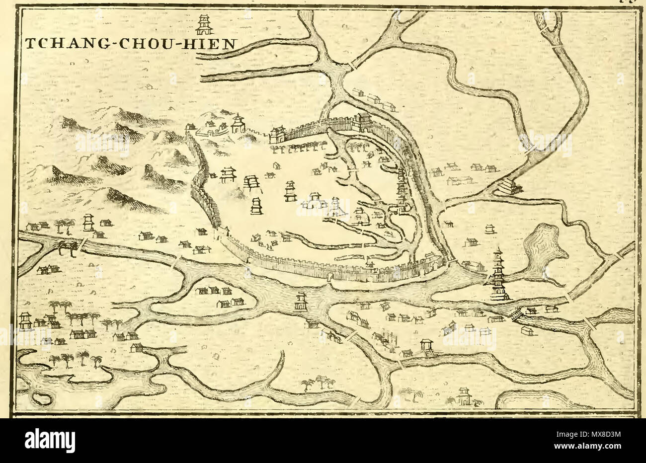Zolo Map . Map of Changzhou, from Du Halde, Description de la Chine, vol1, 1736 ...