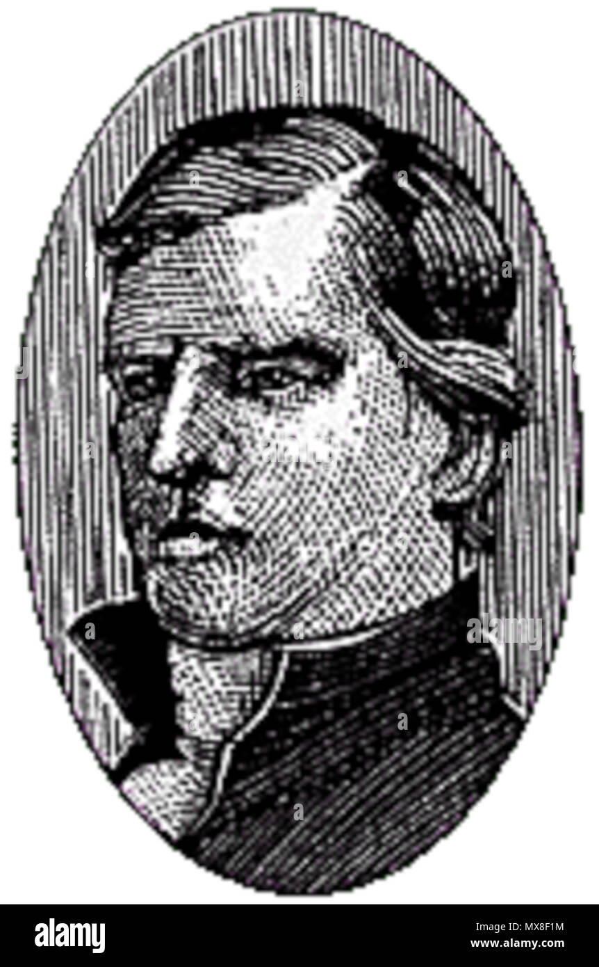 . Woodcut depicting Elijah Craig . Late 18th to early 19th century. Unknown 183 Elijah Craig woodcut Stock Photo