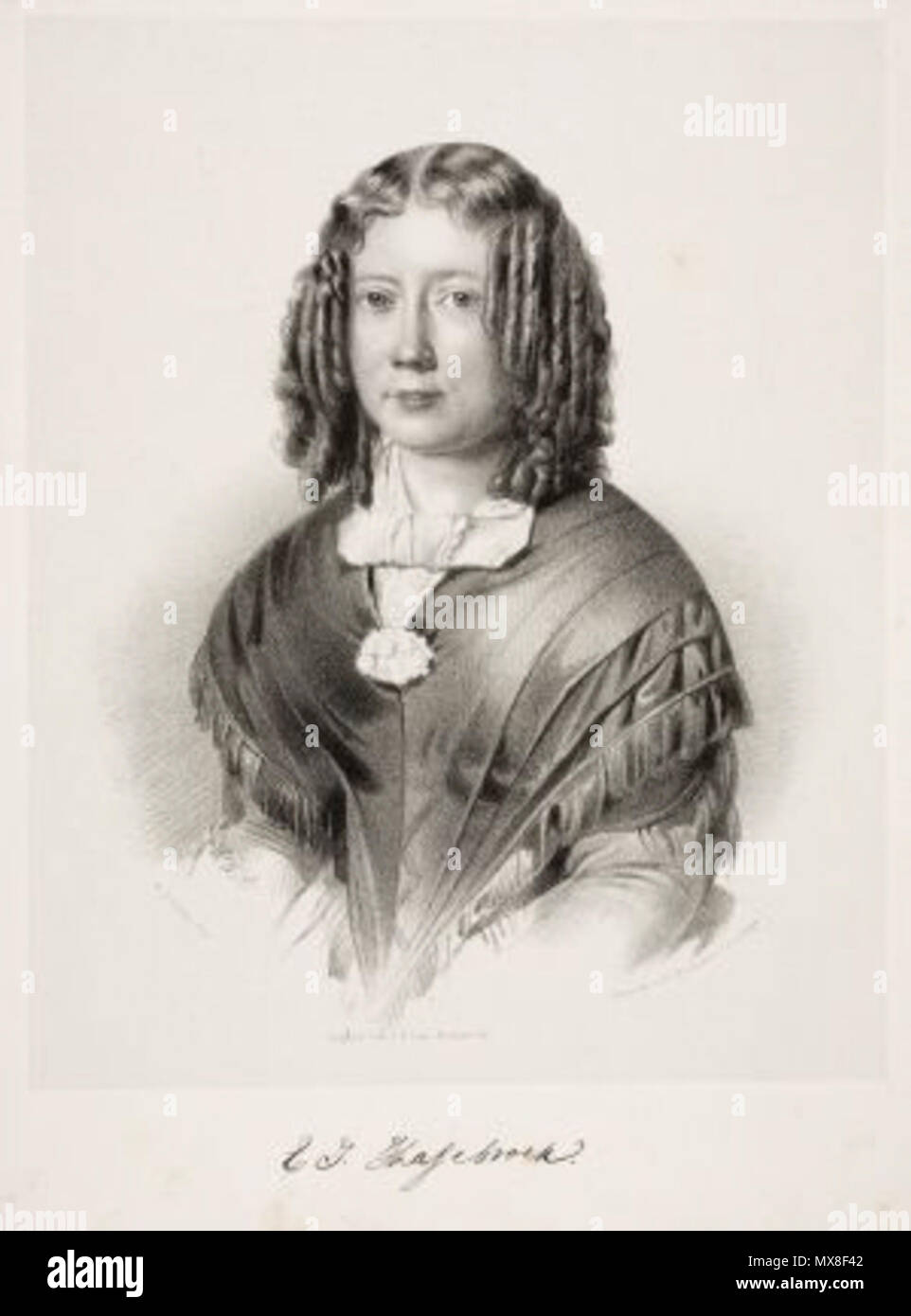 . Nederlands: Elisabeth Hasebroek, 1811 - 1887, Nederlands schrijfster . circa 1860. H.W. Last/A.J. Ehnle/P. Blommers. 184 ElisabethHasebroek 1 Stock Photo