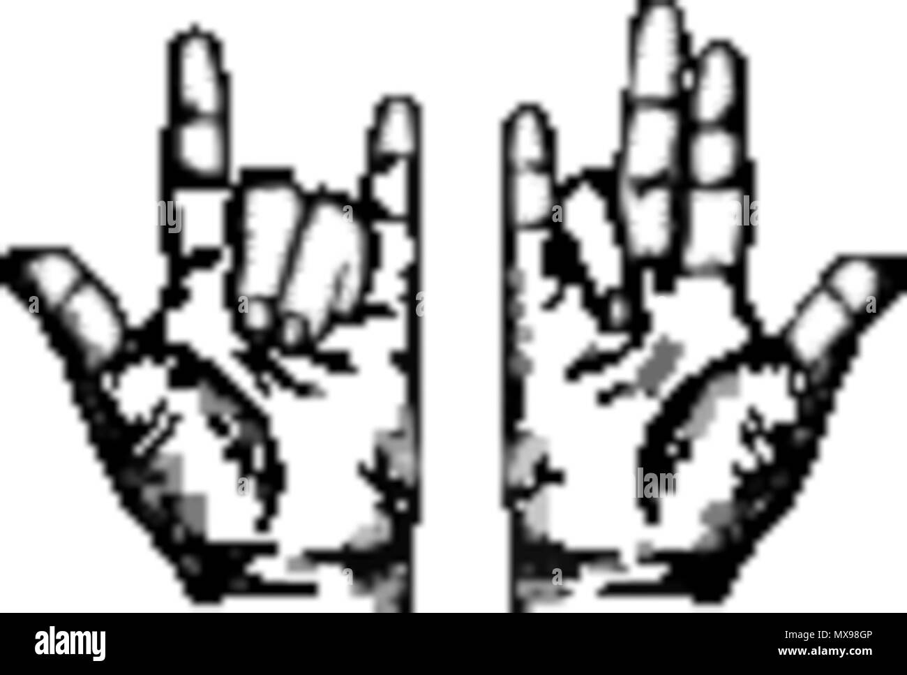 . English: Finger counting symbols for number 604, according to ...