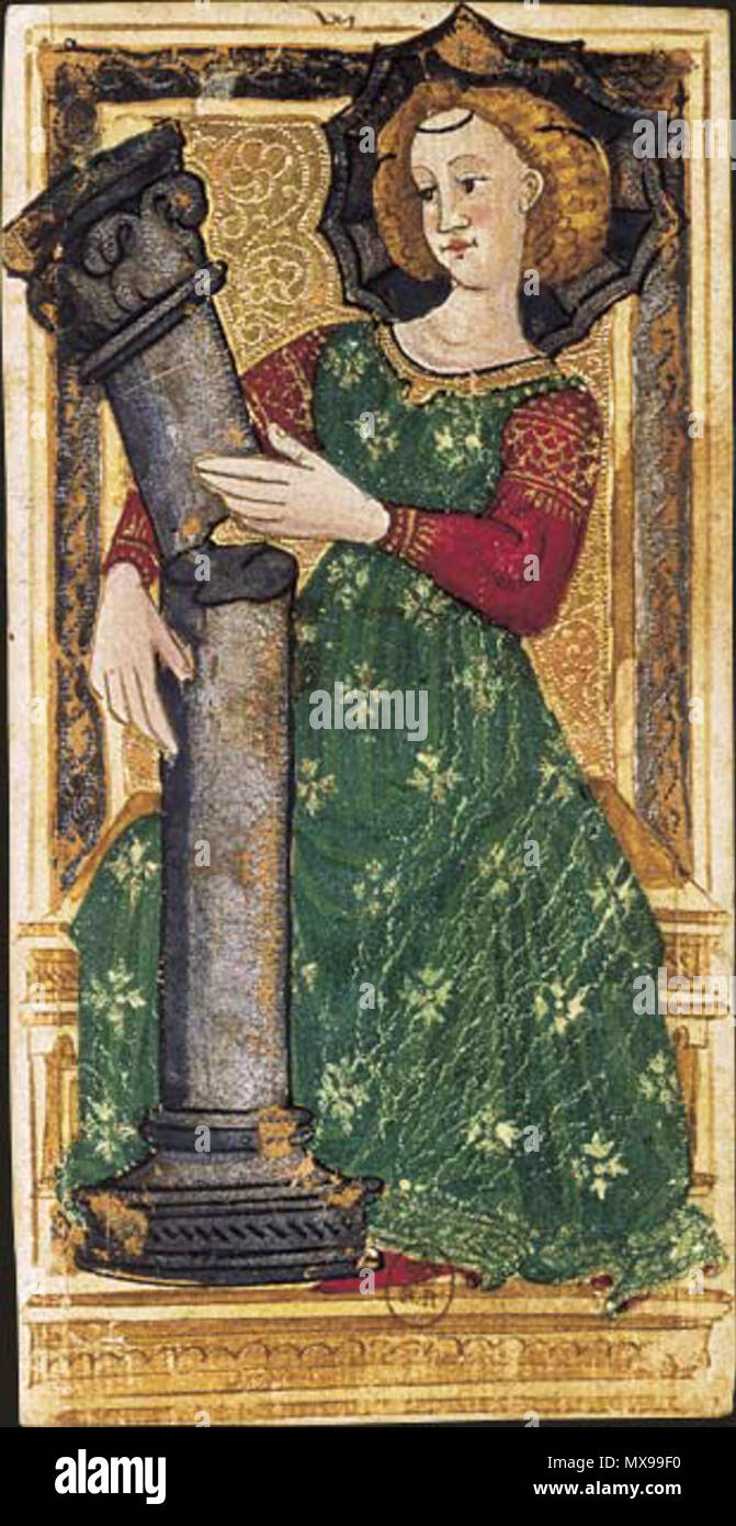 Charles VI (or Gringonneur) Deck; Le tarot dit de Charles VI . 15th  century. Unknown 213 Force tarot charles6 Stock Photo - Alamy