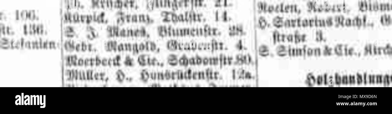 236 Gebrüder Mangold Grabenstr. 4 (Adressbuch der Stadt Düsseldorf für das Jahr 1900, Zweiter Theil. S. 861) Stock Photo
