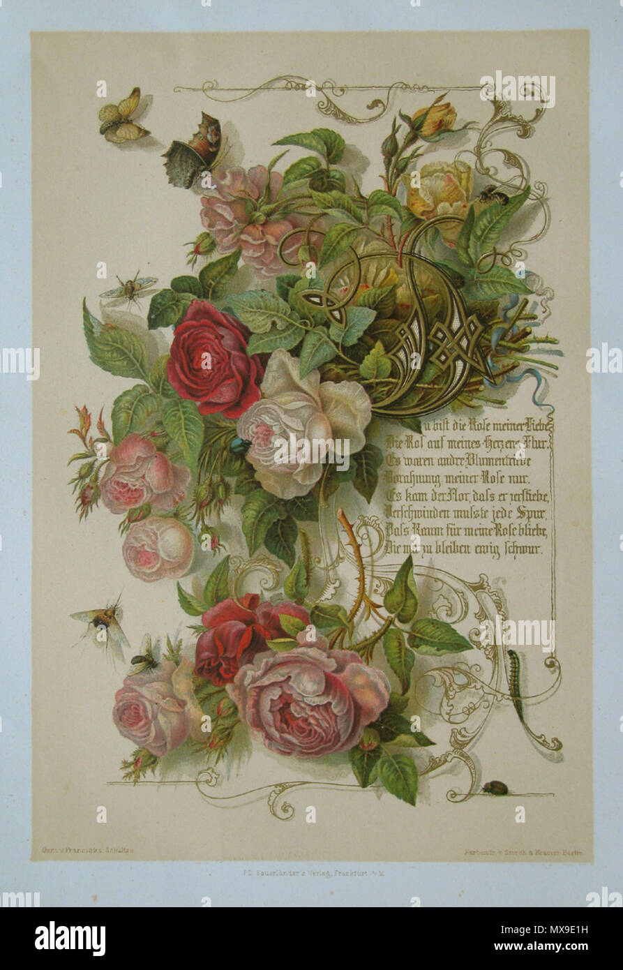 English: Color lithography from 'Liebesfruehling' by Friedrich Rückert .  circa 1850. Franziska Schultze 219 Franziska Schultze Love Spring 03 Stock  Photo - Alamy