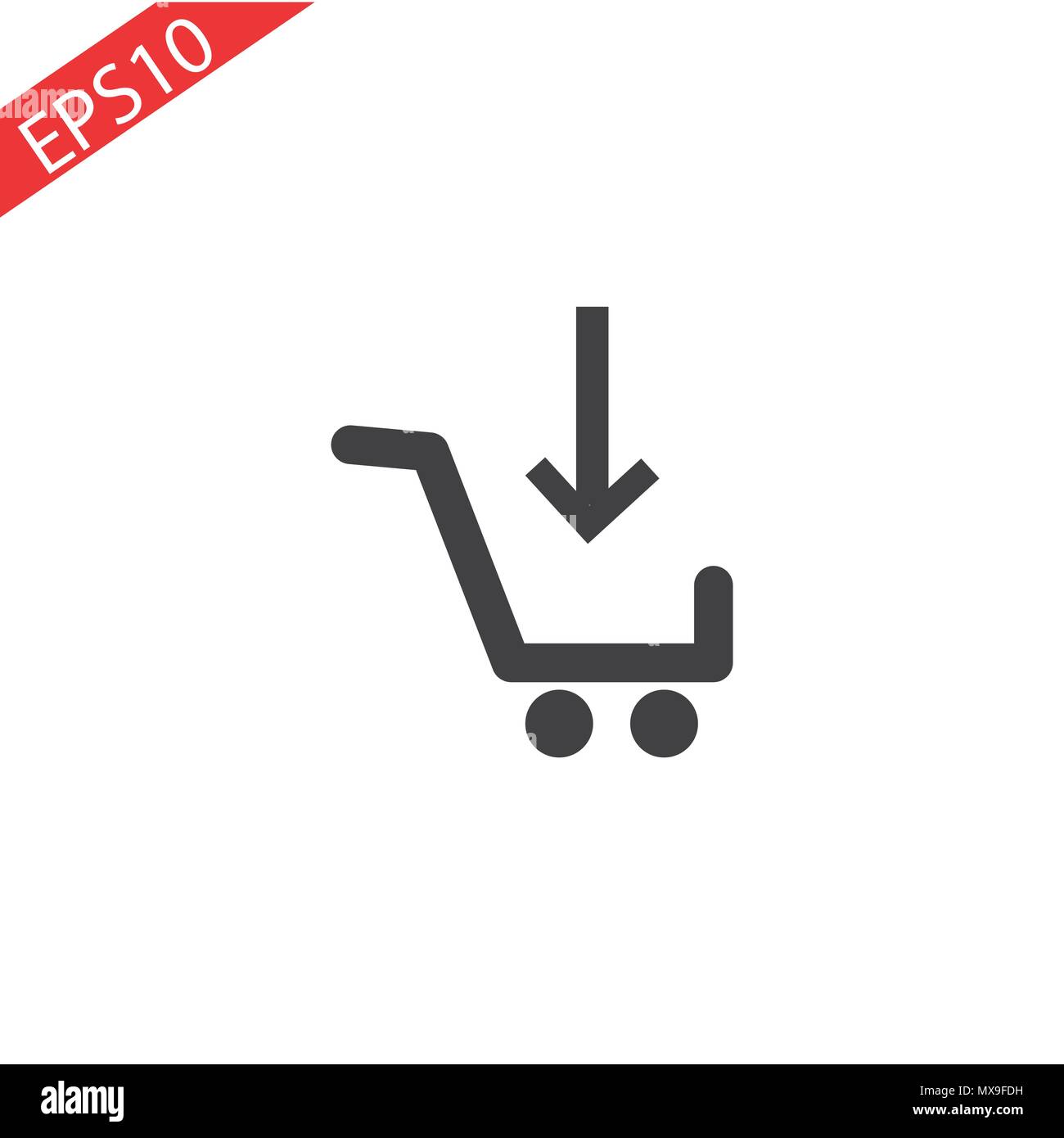 Shopping cart Flat Icon white background. Vector EPS 10 Stock Vector ...