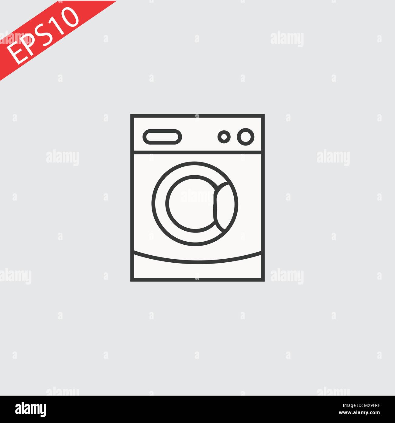 Washing machine icon. Home appliances symbol. Flat sign on white ...