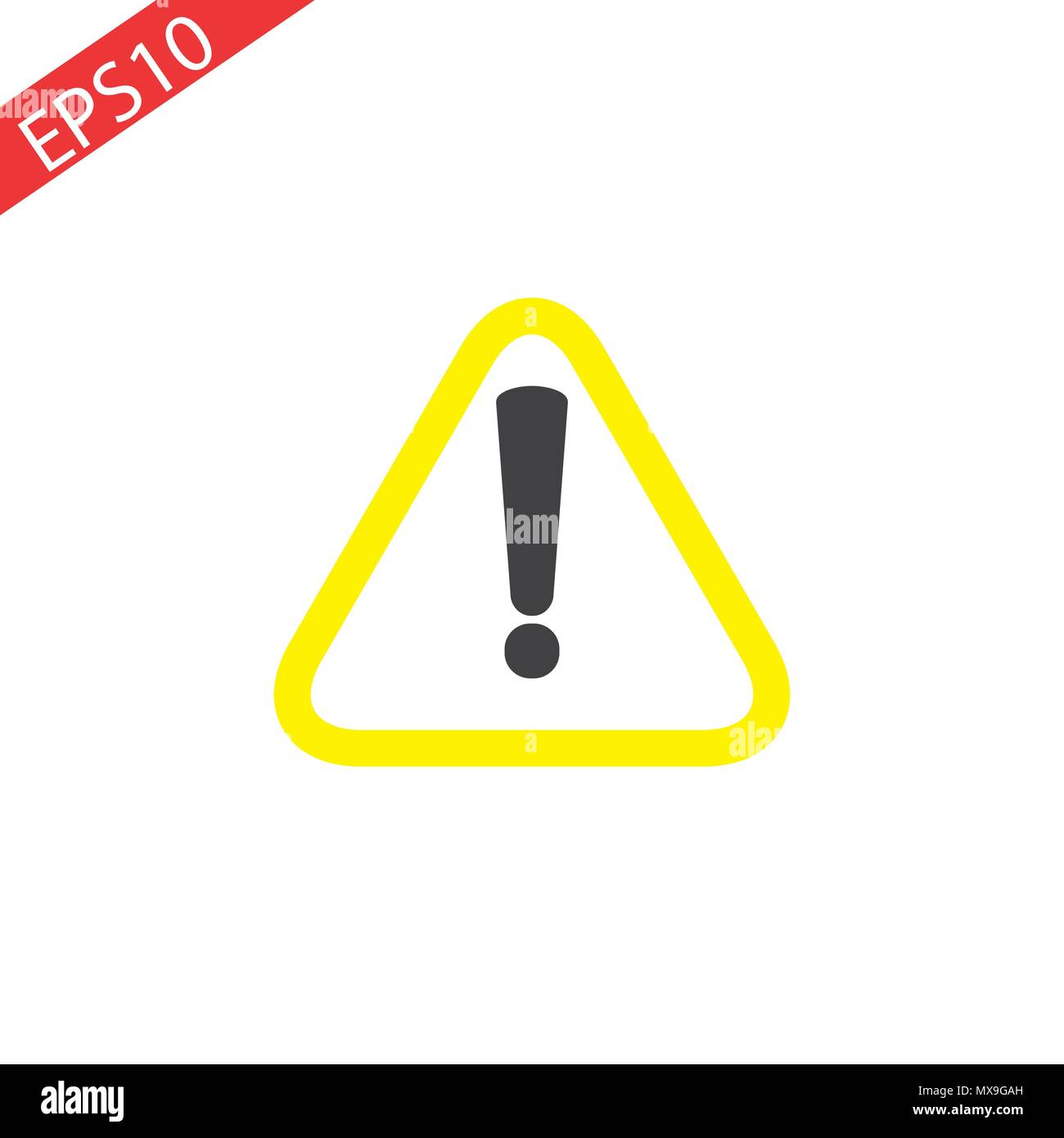 Caution icon outline vector on white background. Eps 10. Stock Vector