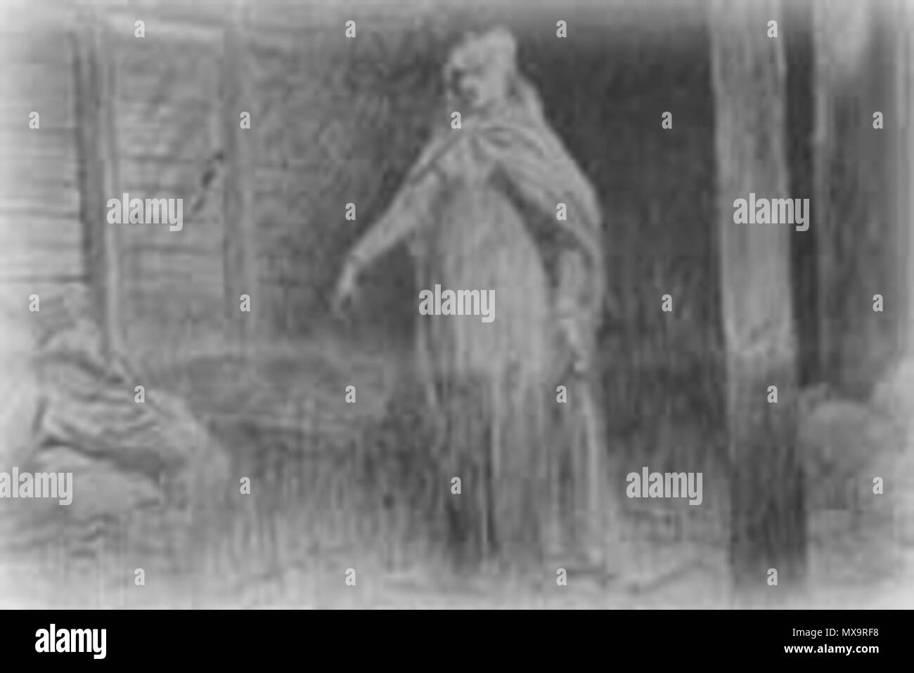. English: The Ghost of Maria Marten, who was murdered in the Red Barn and appeared to her stepmother in a dream . circa 1828. Unknown 244 Ghost of Maria Marten Stock Photo
