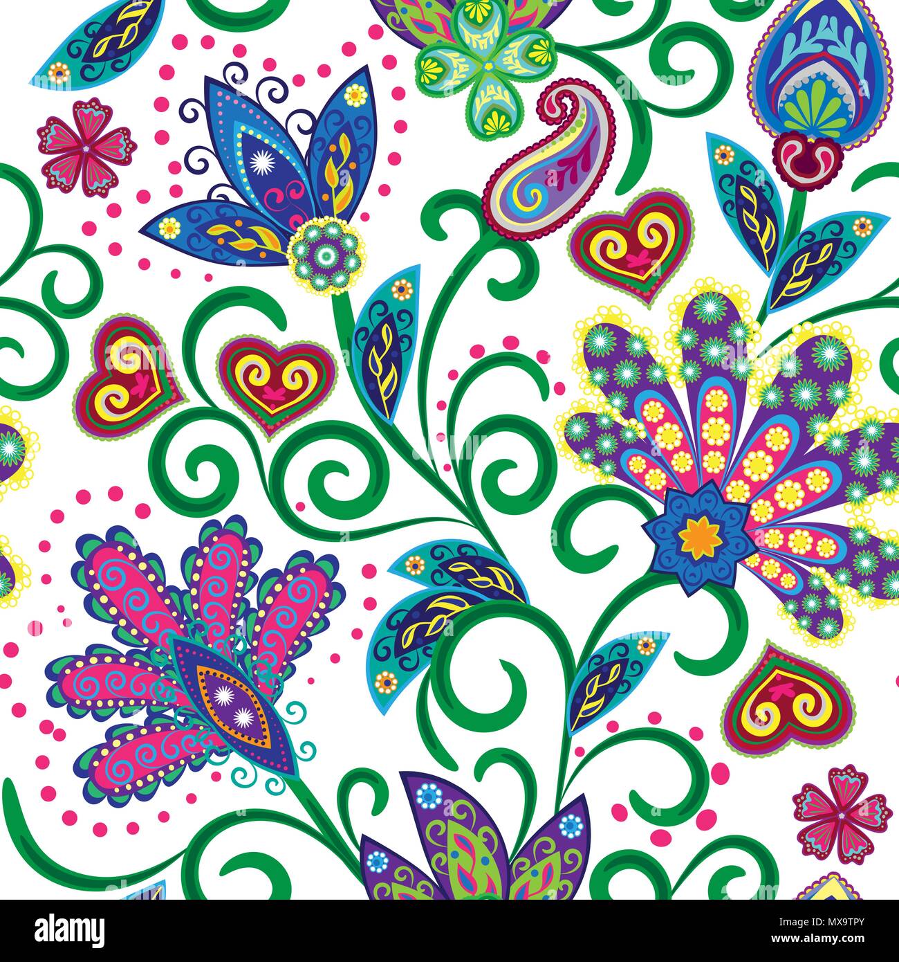Hand Drawn Flower Seamless Pattern Colorful Seamless Pattern With Pargeting Grunge Whimsical Flowers And Paisley Bright Colors On White Background Vector Stock Vector Image Art Alamy Hand Drawn Flower Seamless Pattern Colorful Seamless Pattern With Pargeting Grunge Whimsical Flowers And Paisley Bright Colors On White Background Vector Stock Vector Image Art Alamy