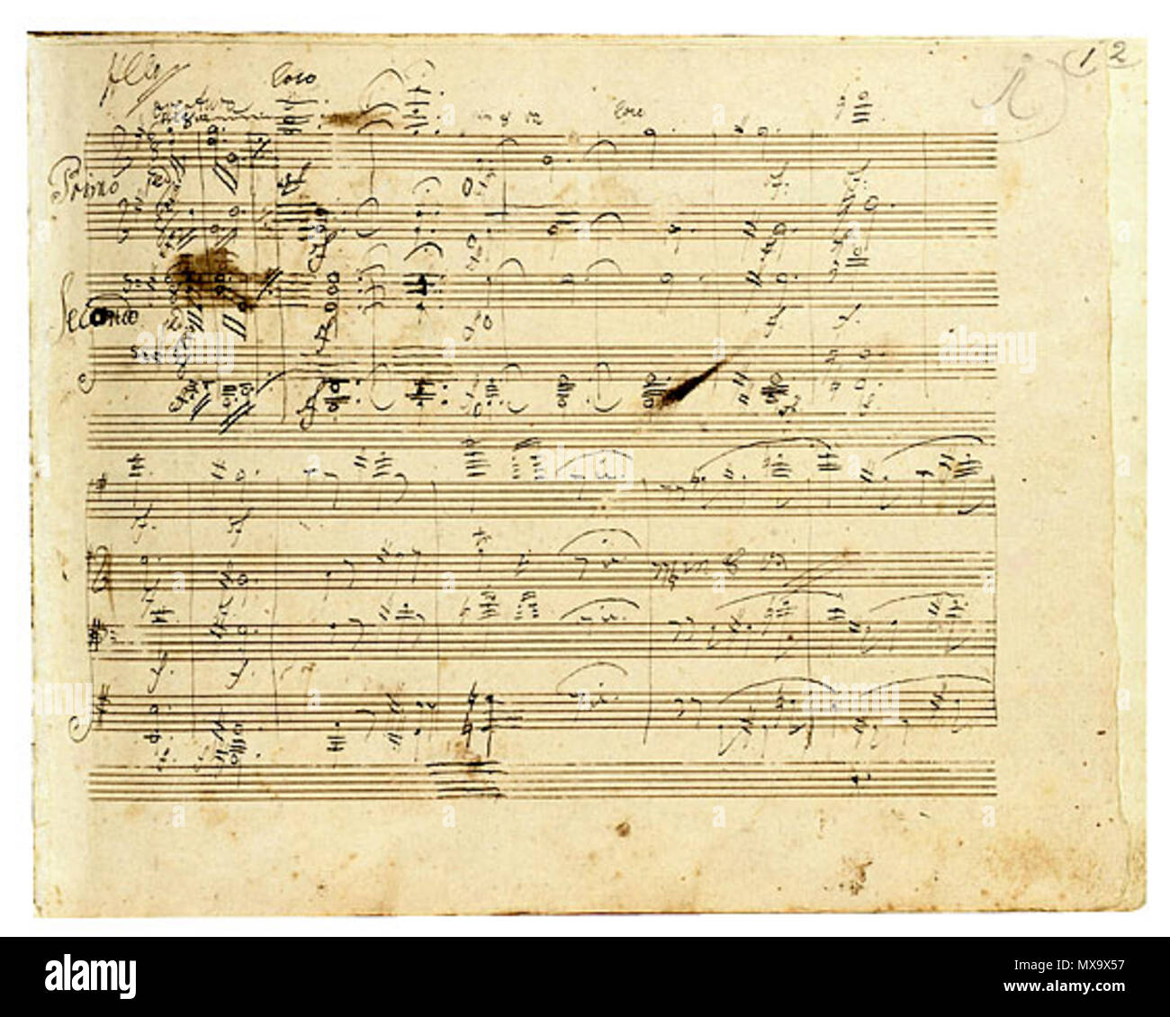 Manuscript of Beethoven's Grosse Fuge, arranged for piano four hands . 1832.  Beethoven 255 Grosse Fuge Manuscript Stock Photo - Alamy