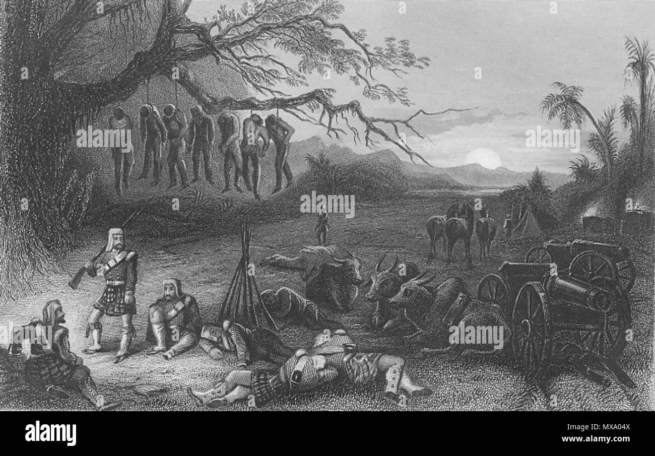 . English 'Outlying Picket of the Highland Brigade at Benares,' a