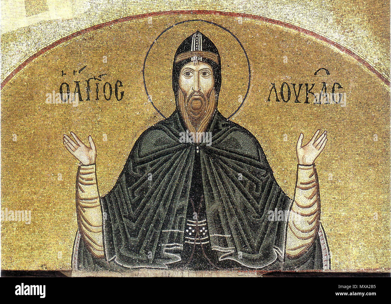 . English: St. Lukas (mosaic in Hosios Loukas) Русский: Лука Стириот ...