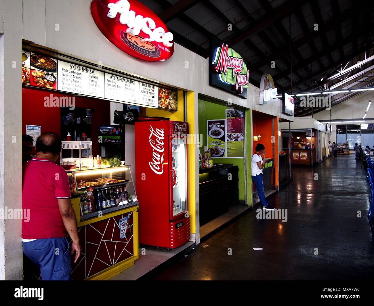 PASIG CITY, PHILIPPINES MAY 27, 2018 Food stalls at the Food Village