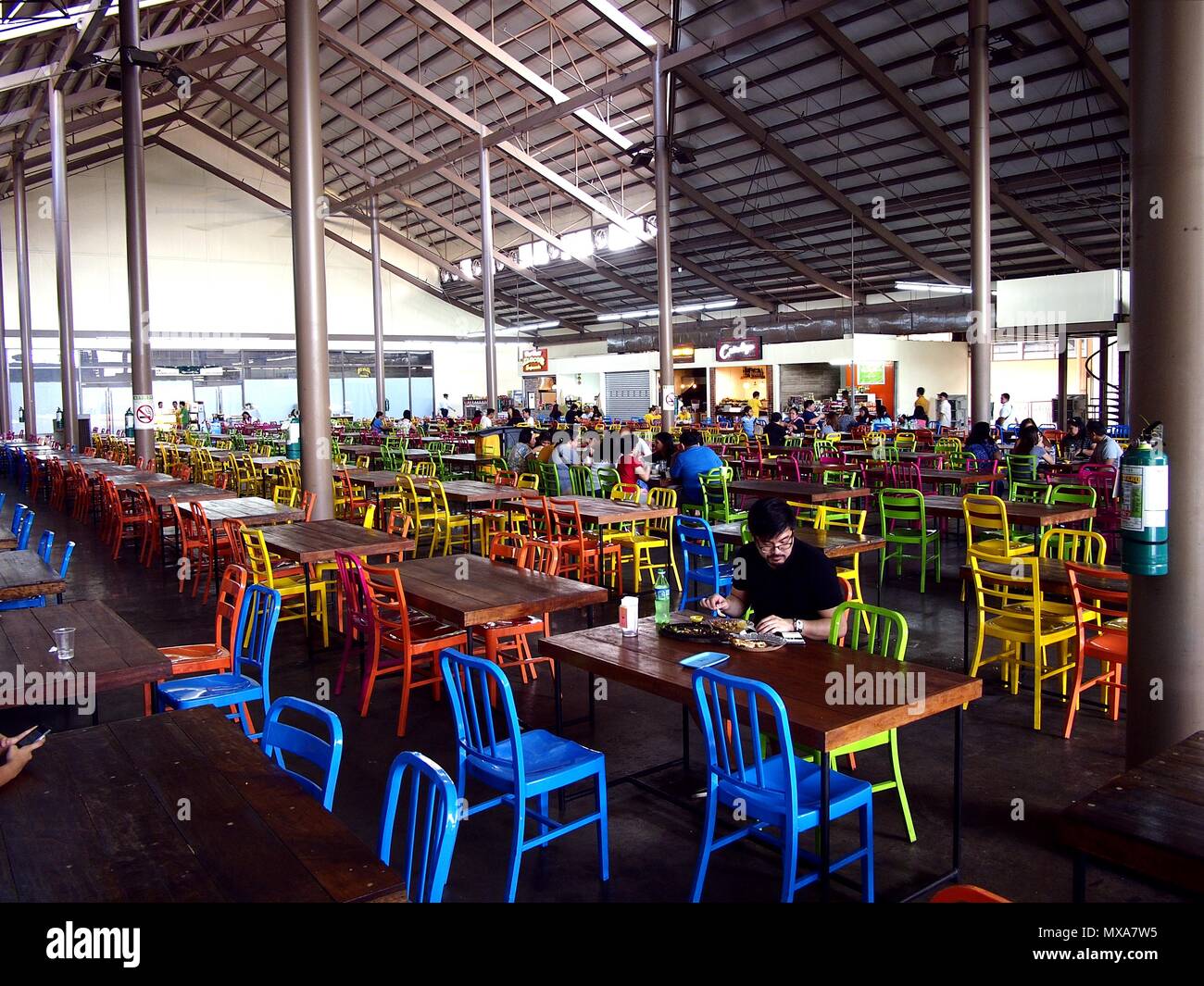 PASIG CITY PHILIPPINES MAY 27 2018 Food Stalls At The Food Village