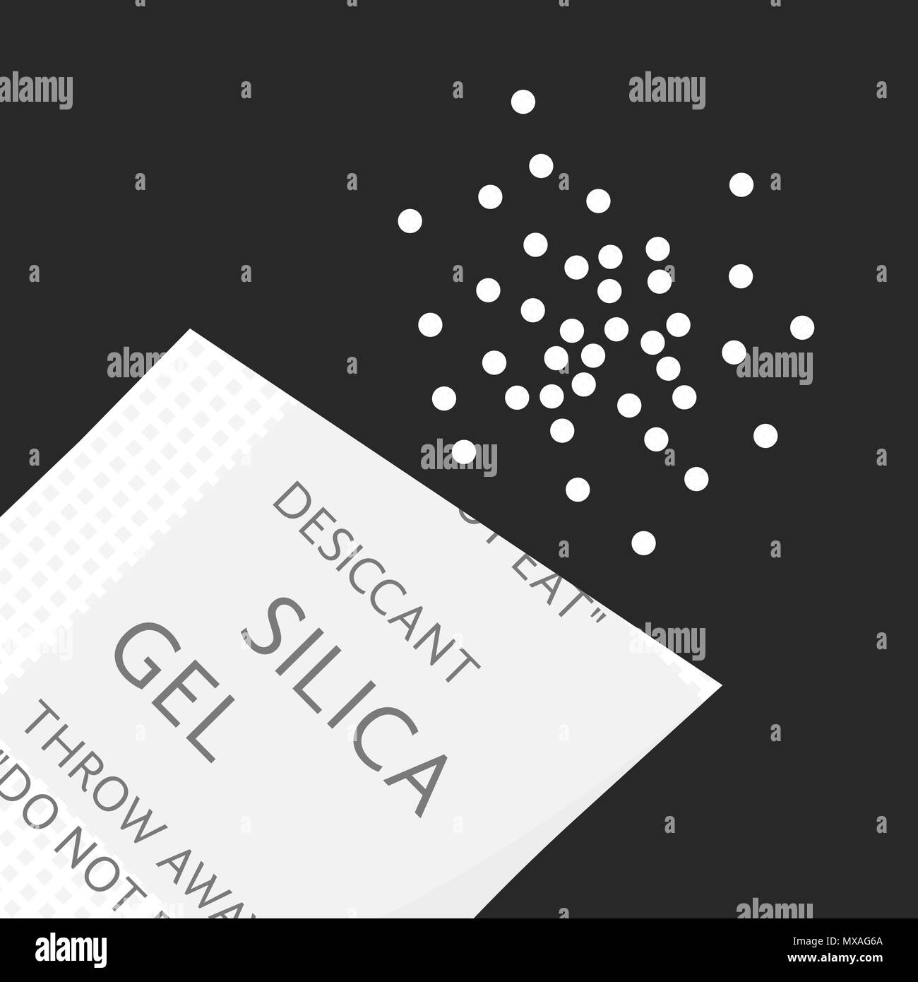 package with silica gel Stock Vector
