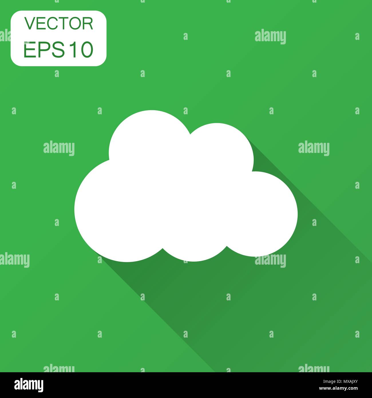 Paper clouds with long shadow. Сartoon paper cloud illustration ...
