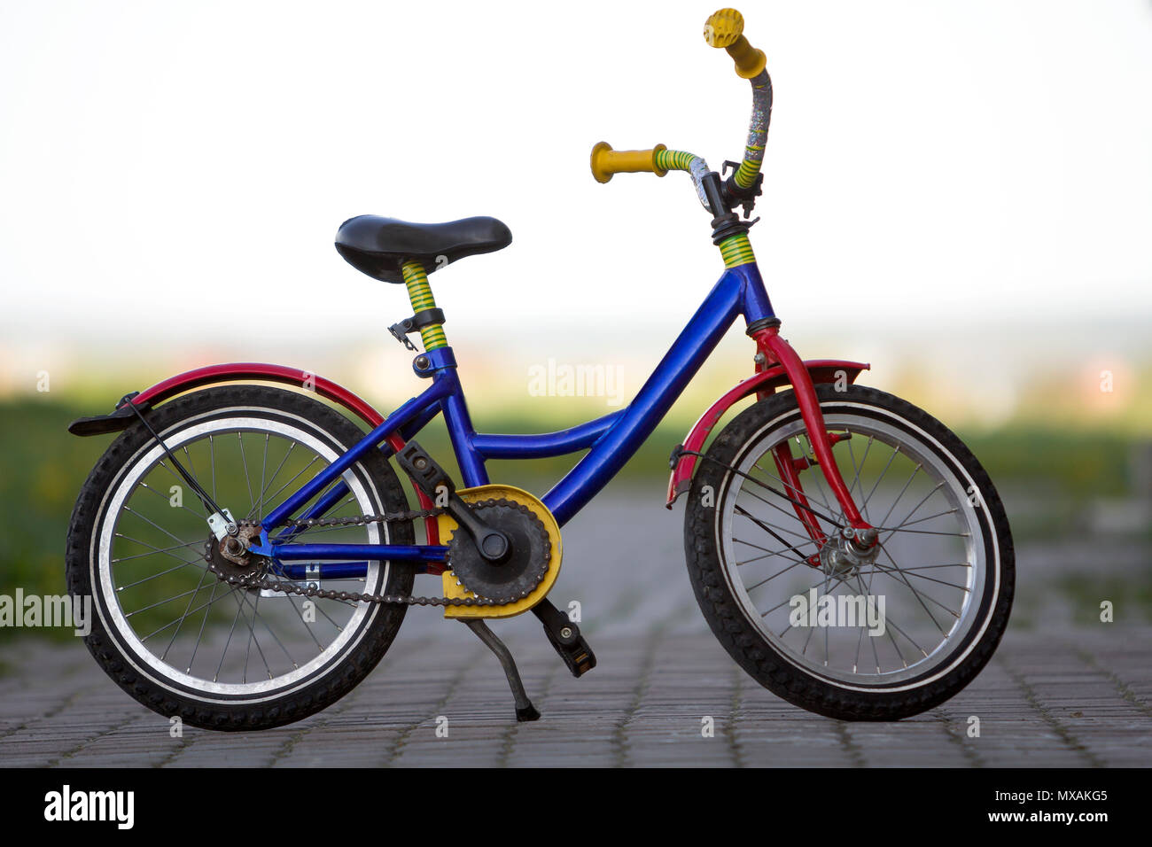 blue yellow bike