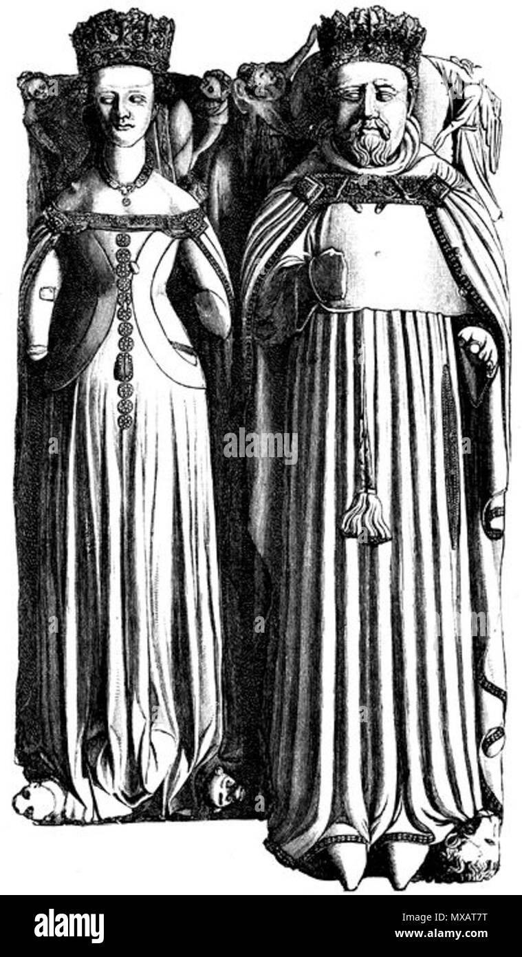 . English: Henry IV. and his queen, Joan of Navarre: from their tomb in Canterbury Cathedral . 1915. HISTORY OF ENGLAND by SAMUEL R. GARDINER 318 Johana Jindrich4 Stock Photo