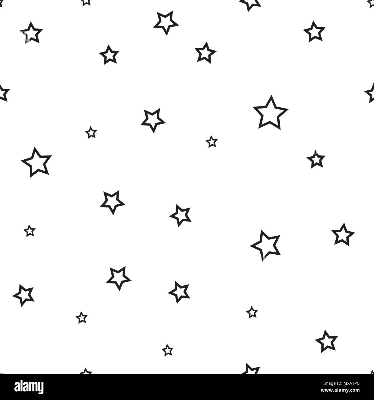 Star seamless pattern. Black and white retro background. Chaotic elements.  Abstract geometric shape texture. Effect of sky. Design template for wallpa  Stock Vector Image & Art - Alamy