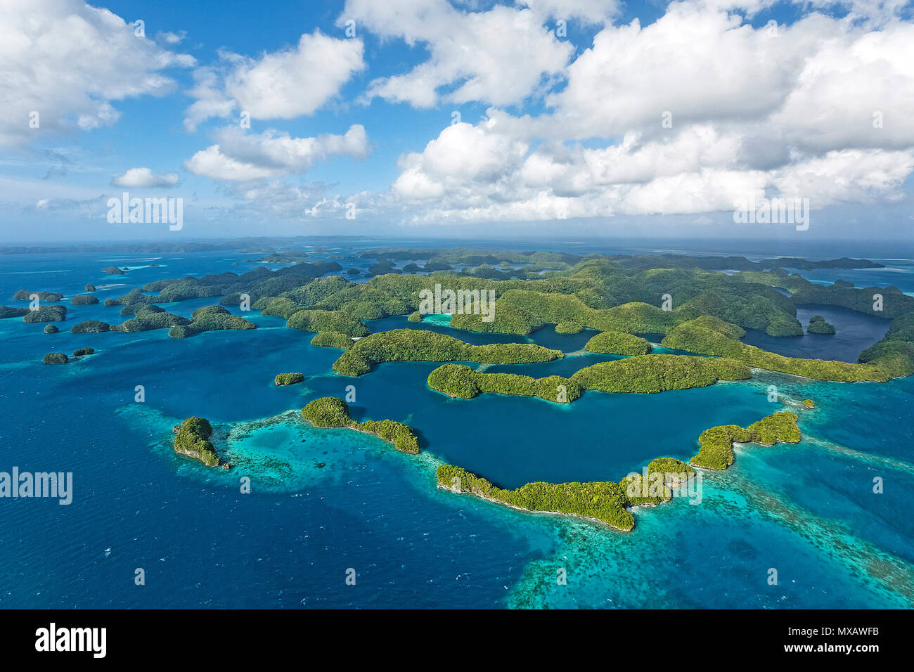 Luftaufnahme von Palau, Mikronesien, Asien | Aerial view of Palau, Micronesia, Asia Stock Photo